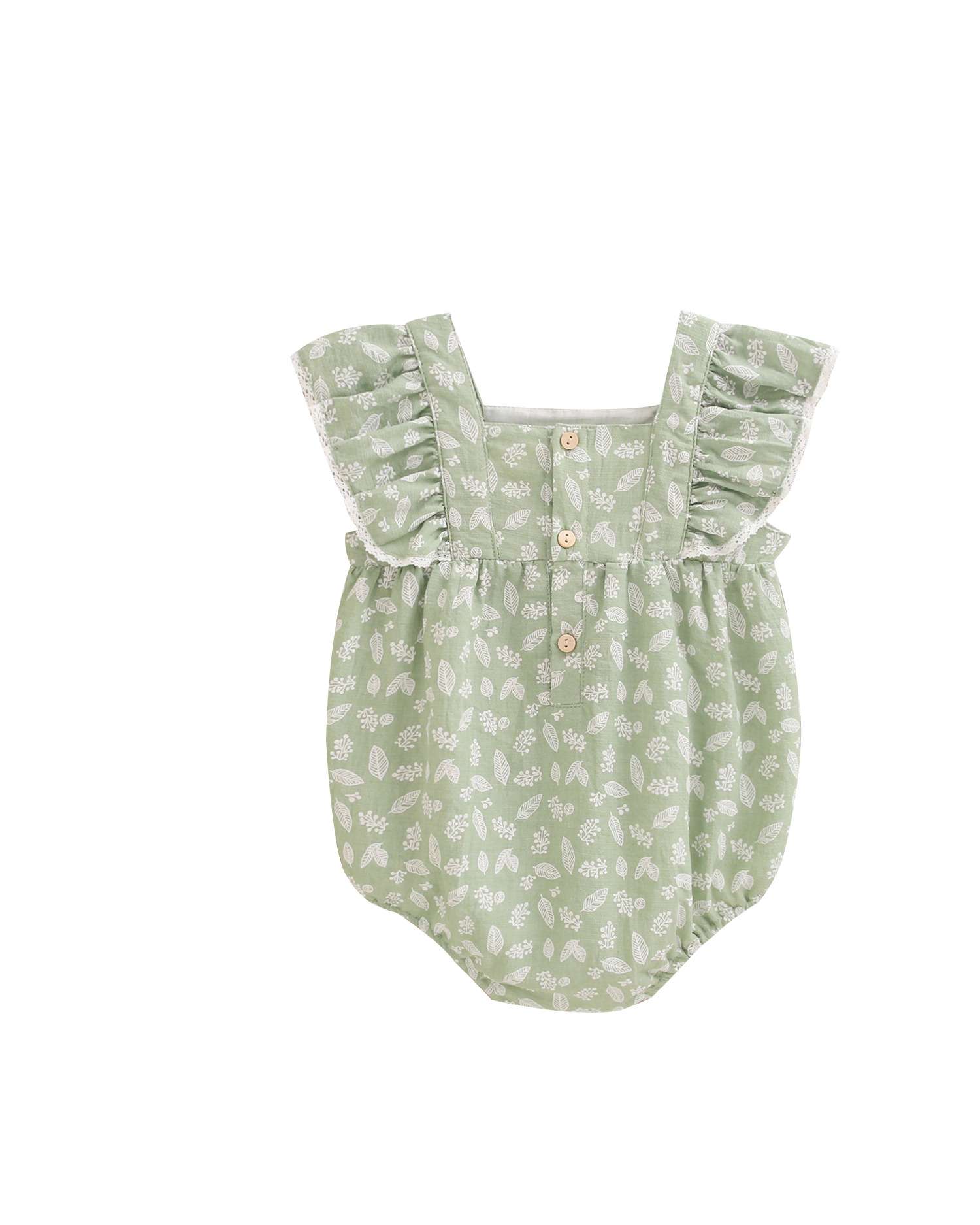 Macacão Curto para Bebé com Estampado de Folhas Dadati Verde-2