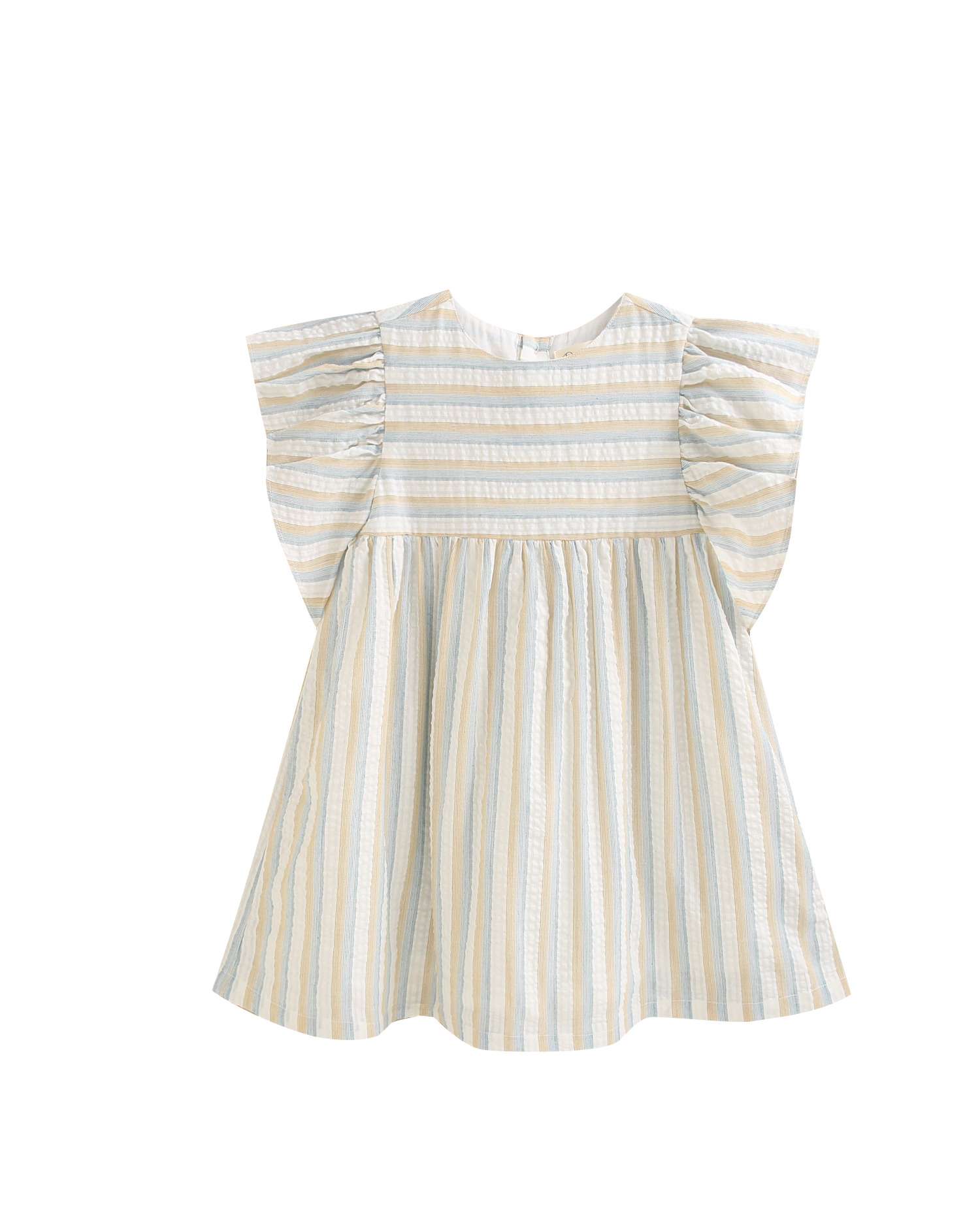 Imagem 0 de Vestido Infantil Às Riscas e com Folhos na Manga