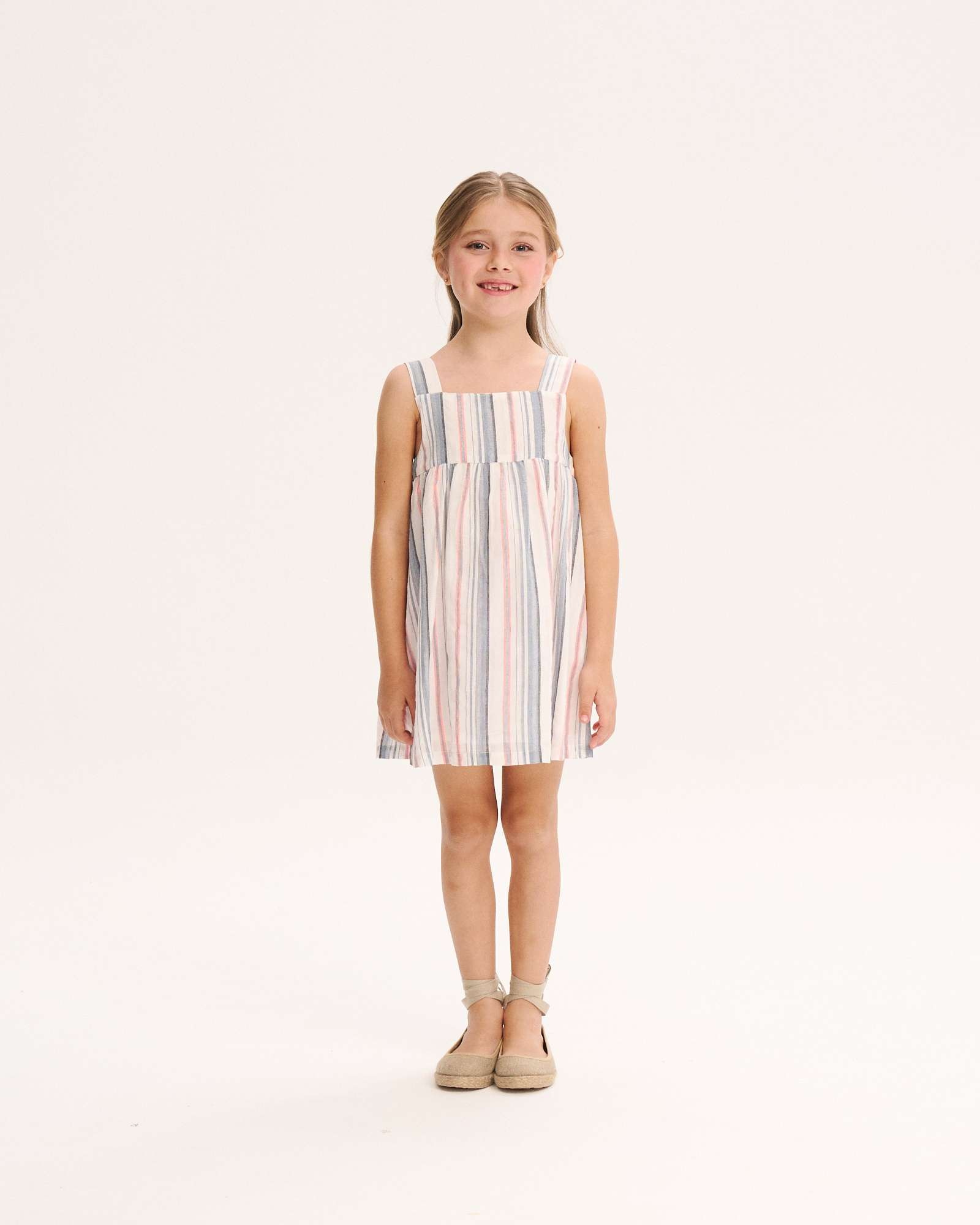 Imagem 0 de Vestido Infantil de Alças com Estampado Às Riscas