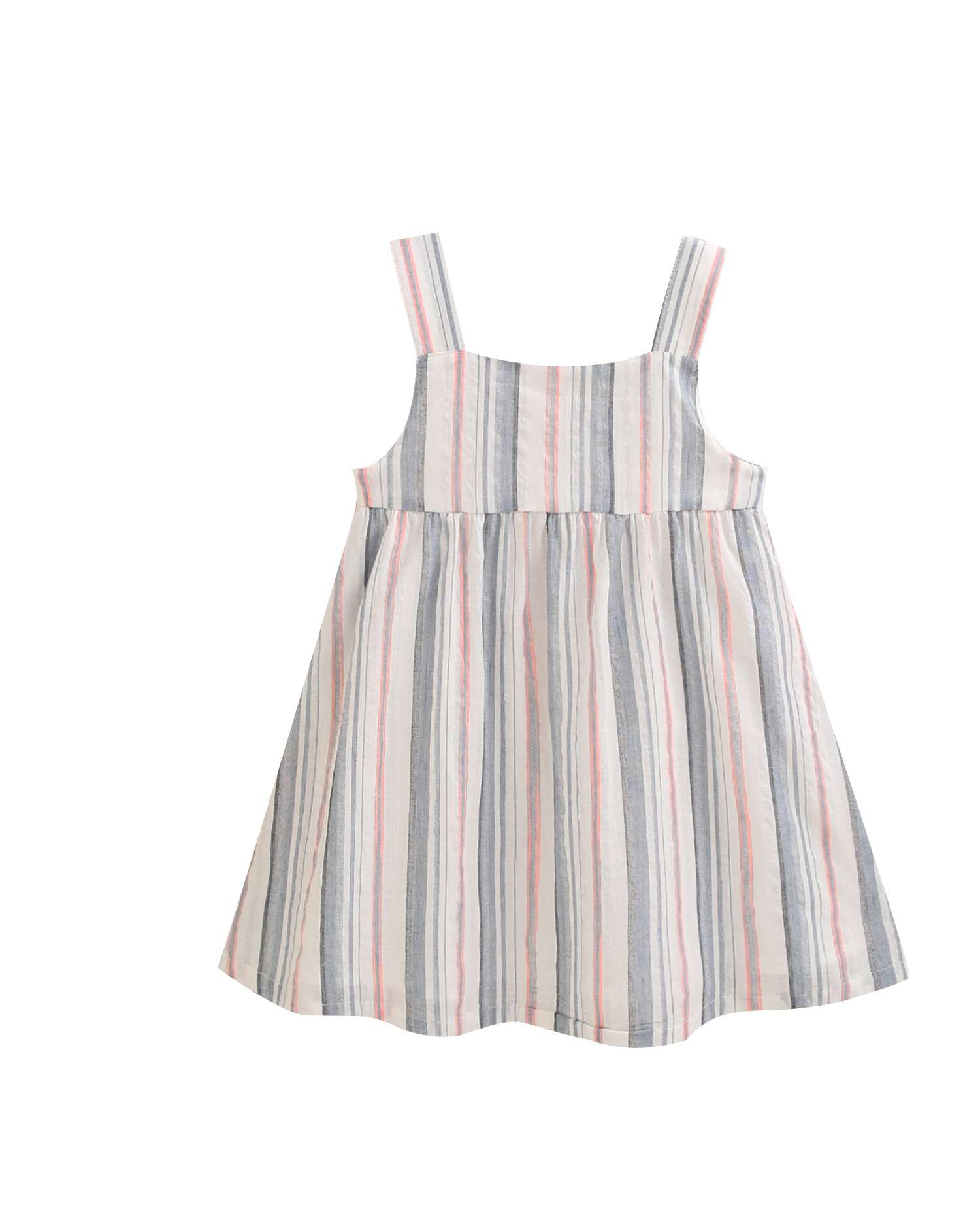 Vestido Infantil de Alças com Estampado Às Riscas Dadati Multicolor-4