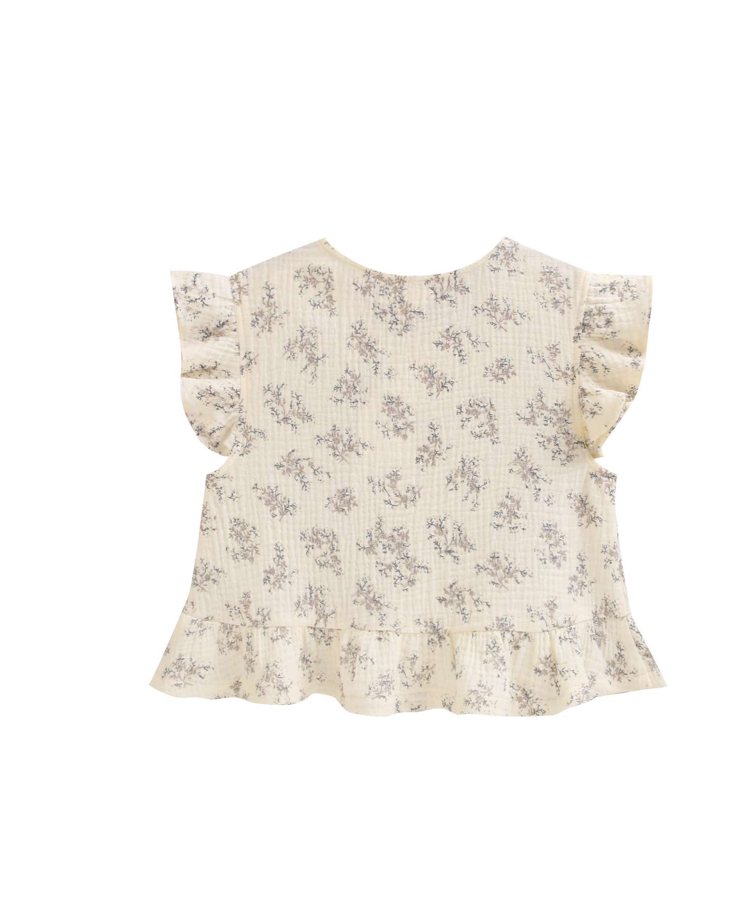 Blusa Infantil de Flores e Detalhe de Laços Dadati Natural-5