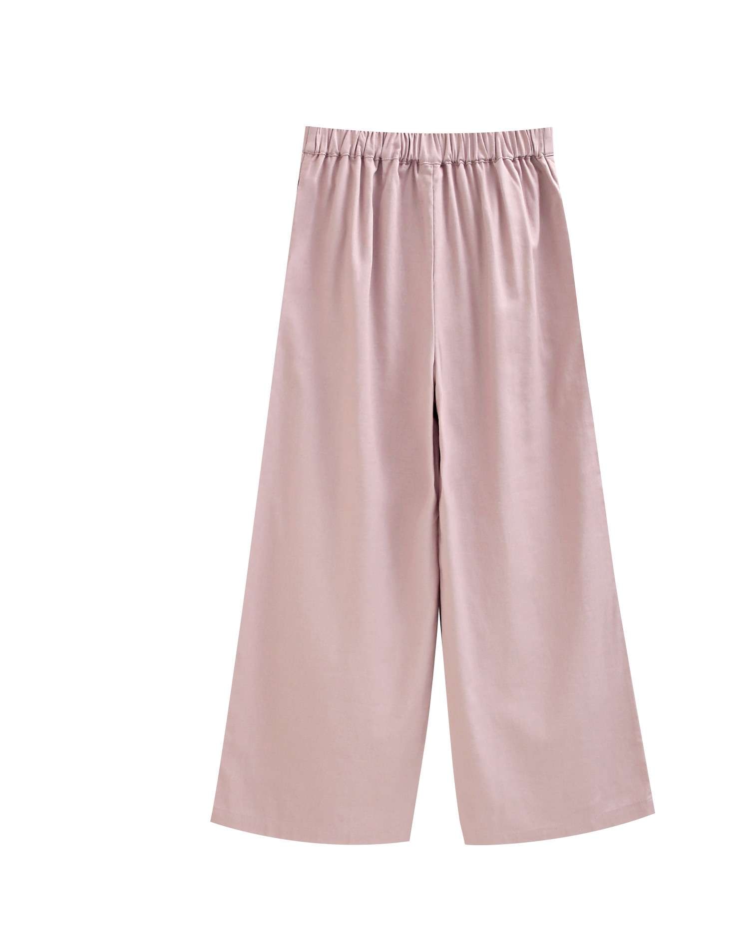 Calças Infantil Fluídas com Textura Dadati Malva-5