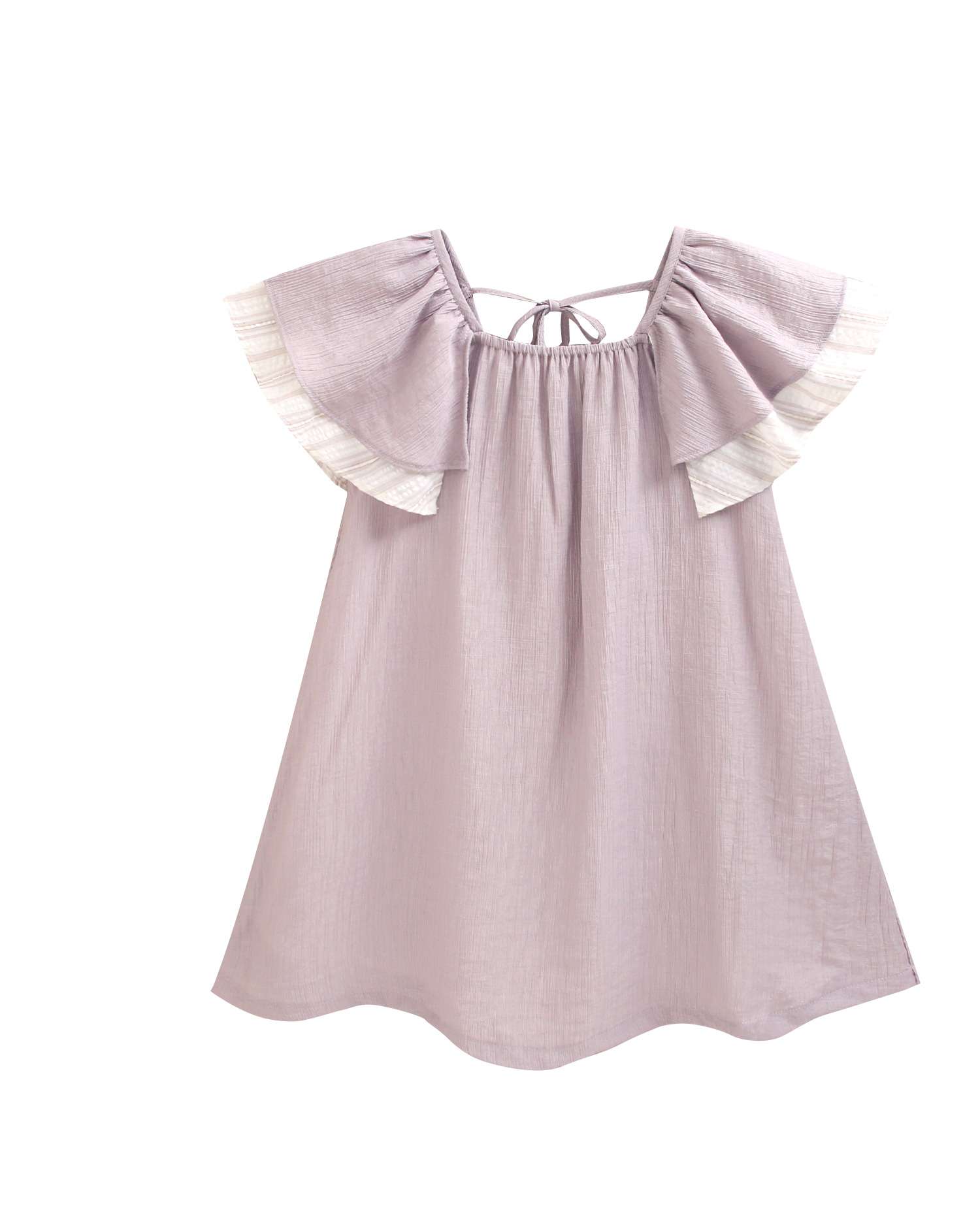 Vestido Infantil com Manga Folho e Estampado Floral Malva-4