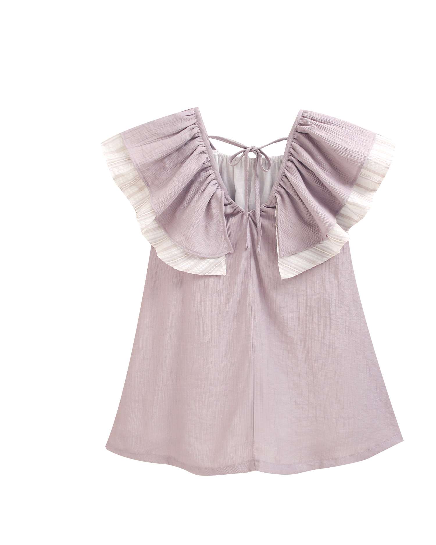 Vestido Infantil com Manga Folho e Estampado Floral Malva-5