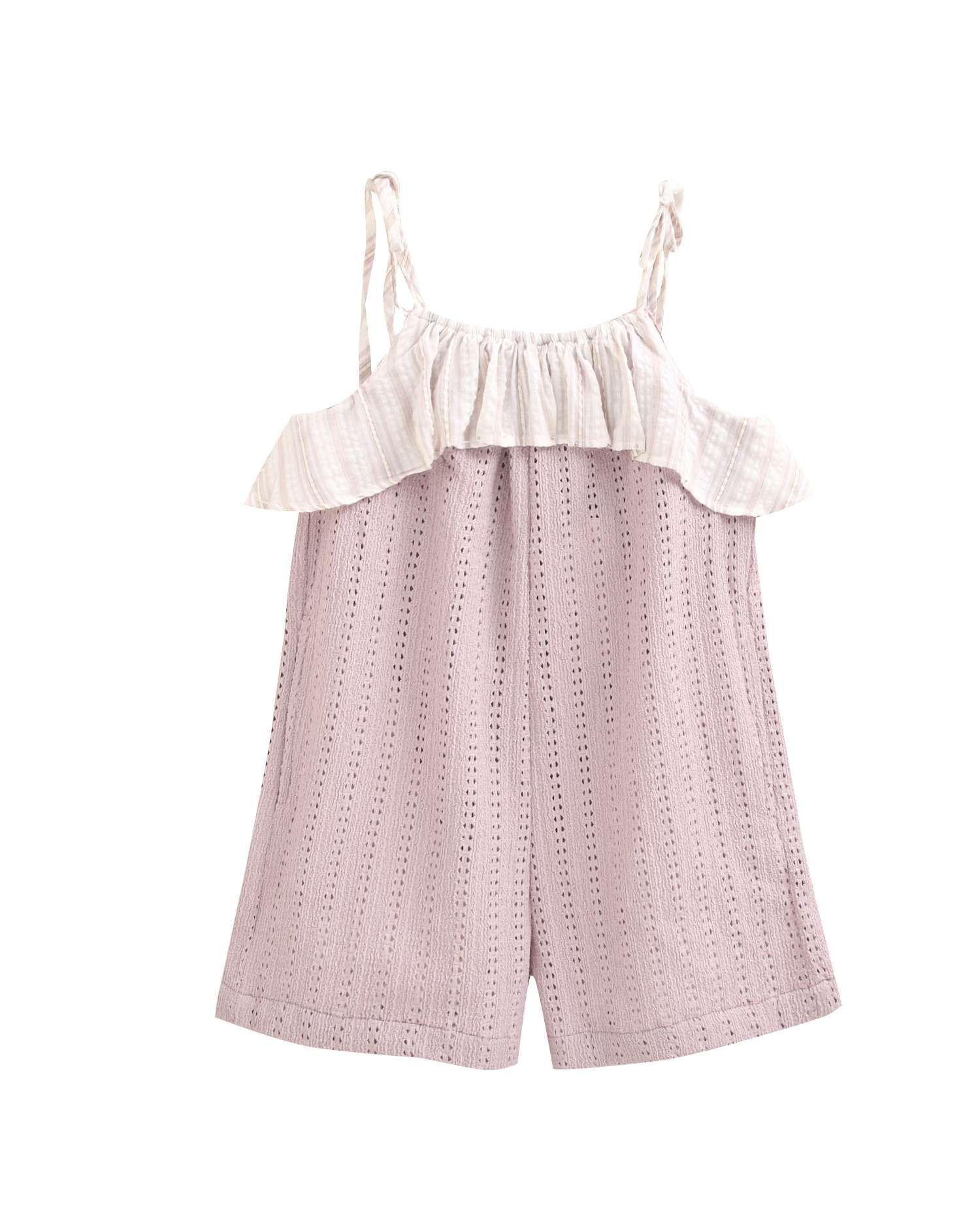 Imagem 0 de Macacão Infantil de Croché com Folho Às Riscas