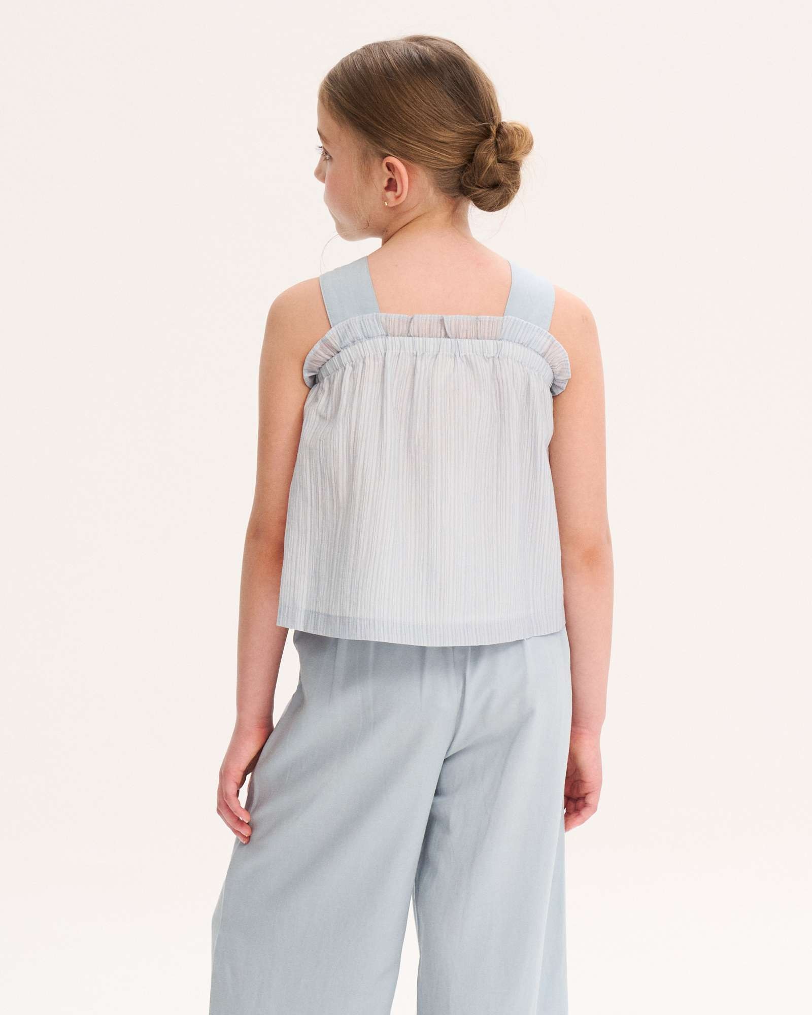 Blusa Infantil de Alças com Maxi Laço Dadati Azul-2