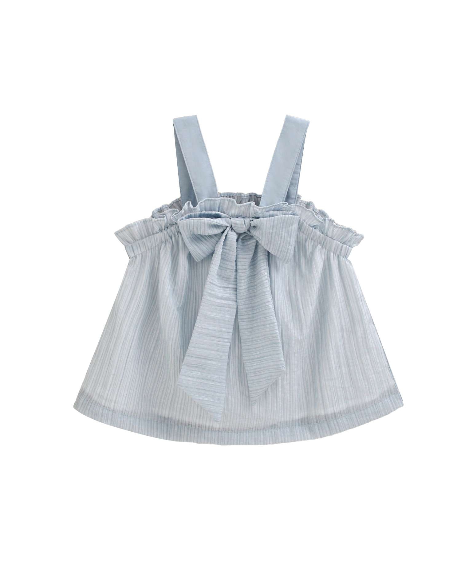 Blusa Infantil de Alças com Maxi Laço Dadati Azul-5