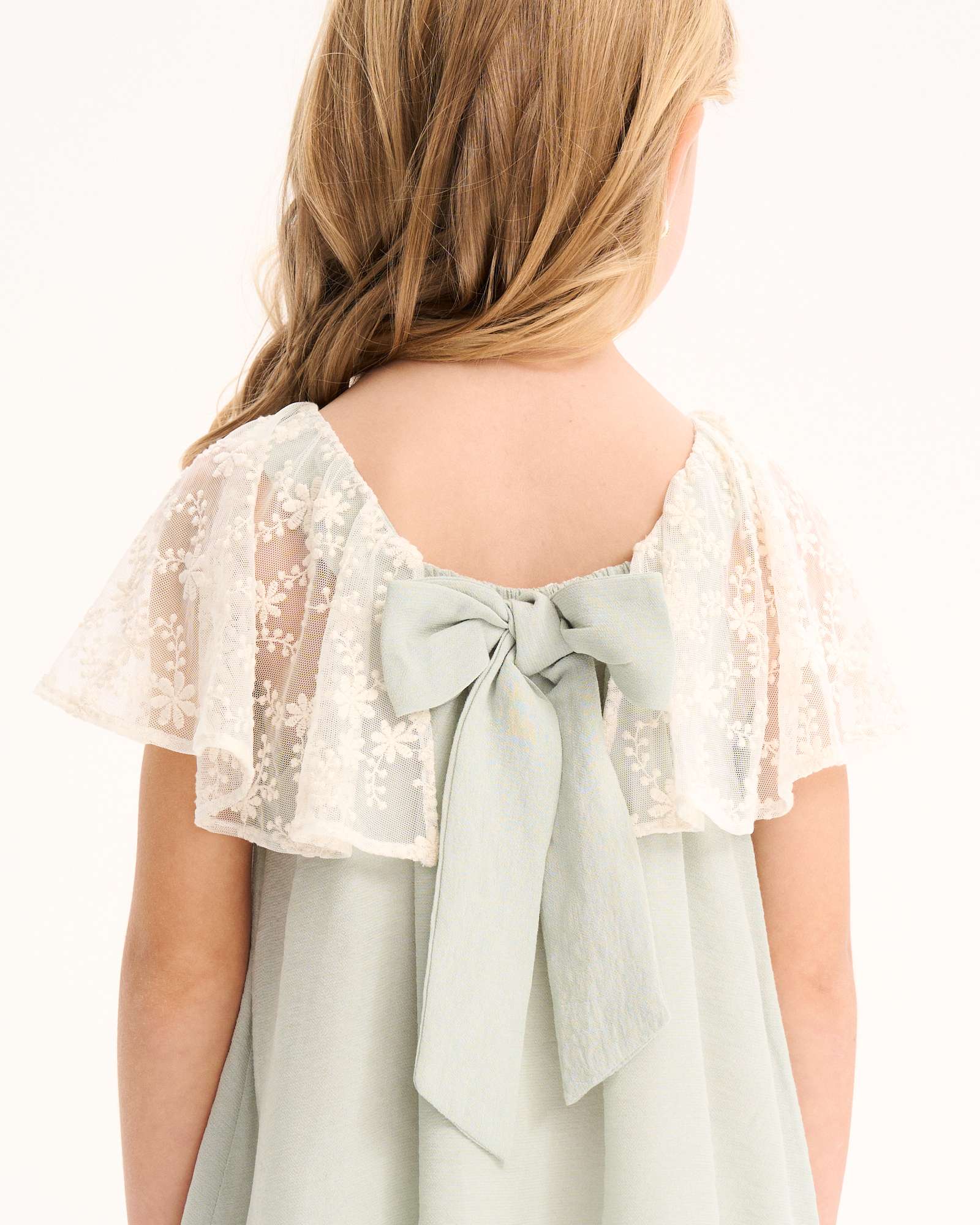 Vestido Infantil com Mangas de Plumeti Dadati Verde-3