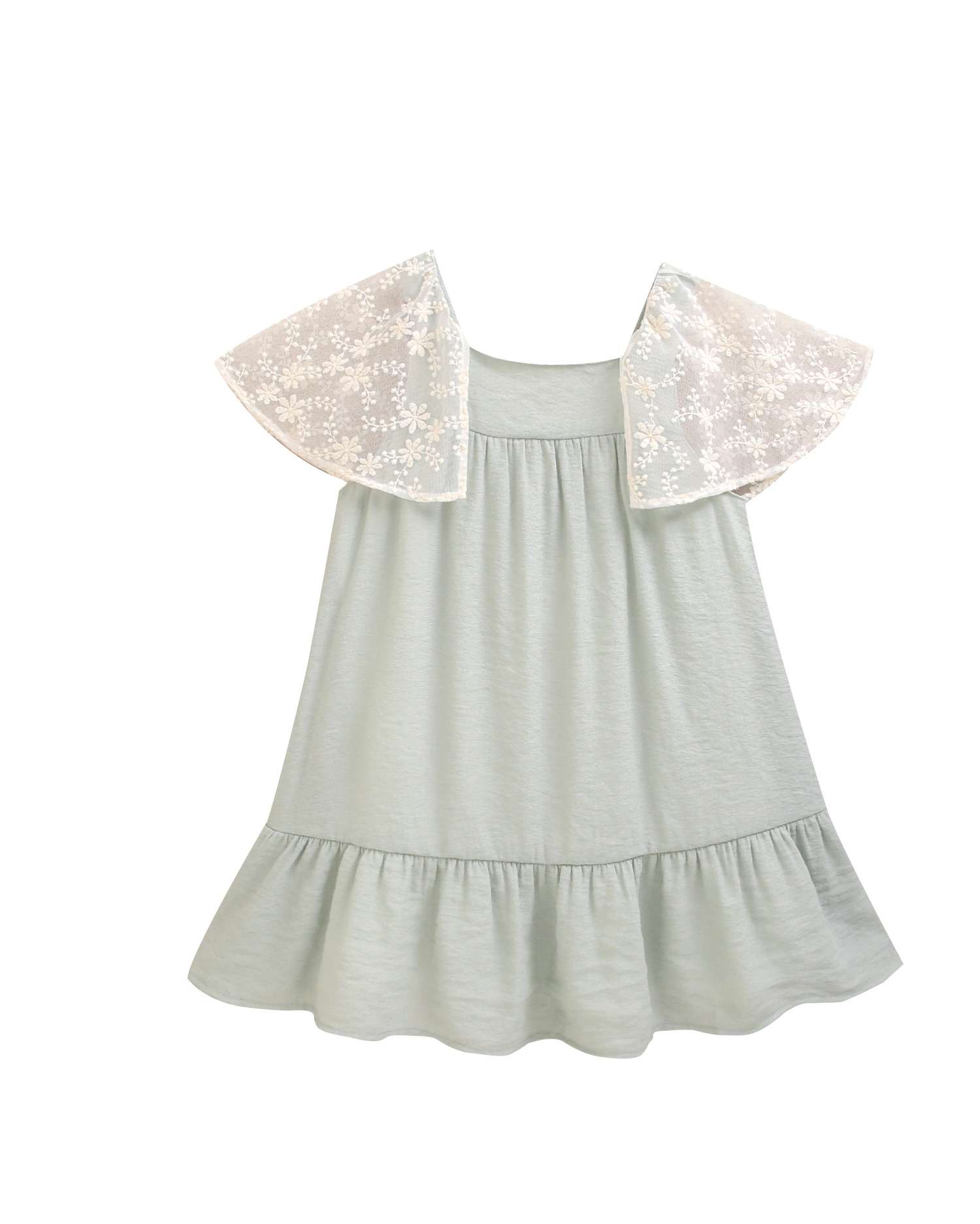 Vestido Infantil com Mangas de Plumeti Dadati Verde-4