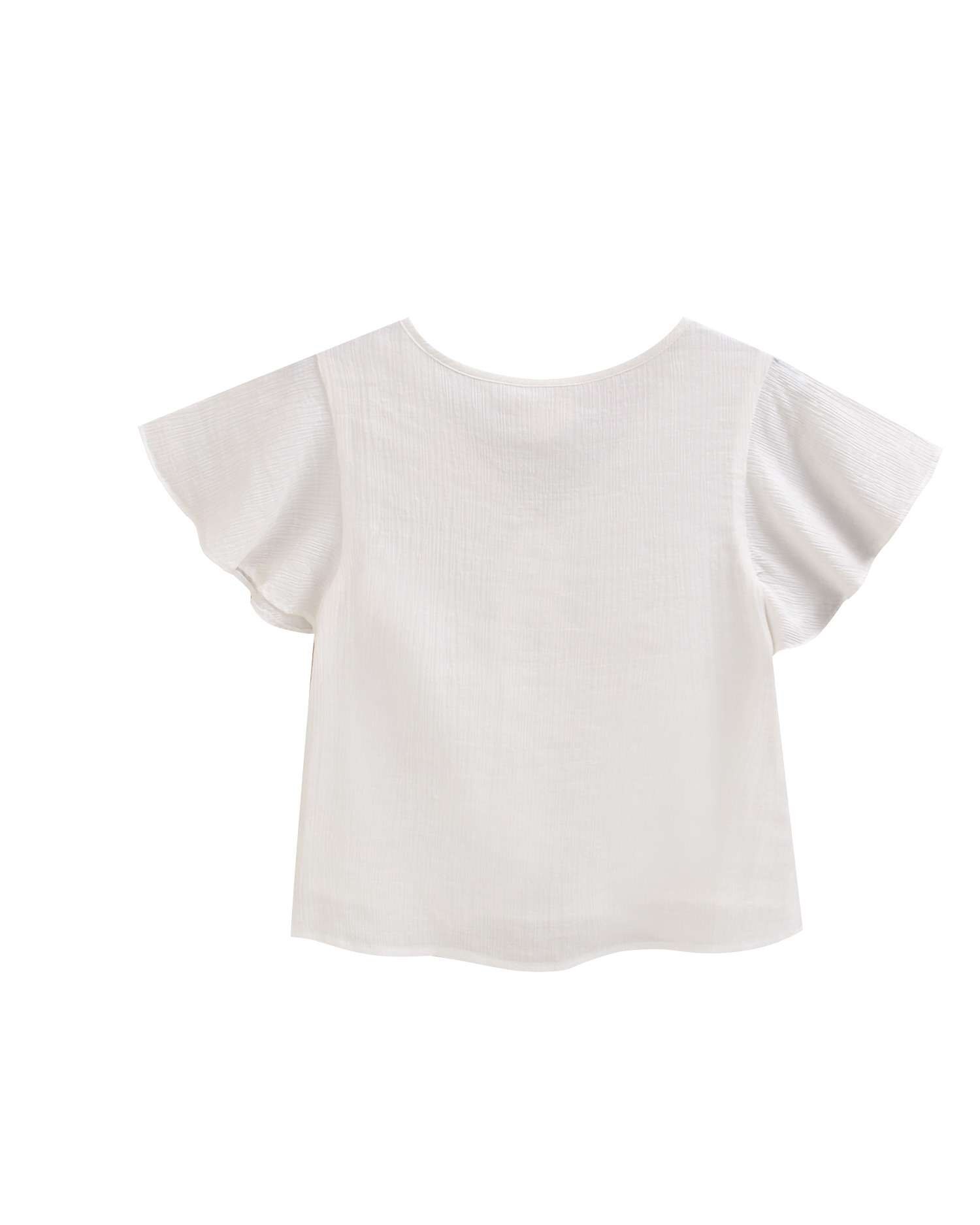 Blusa Infantil com Franzido na Parte Frontal Dadati Branco-5