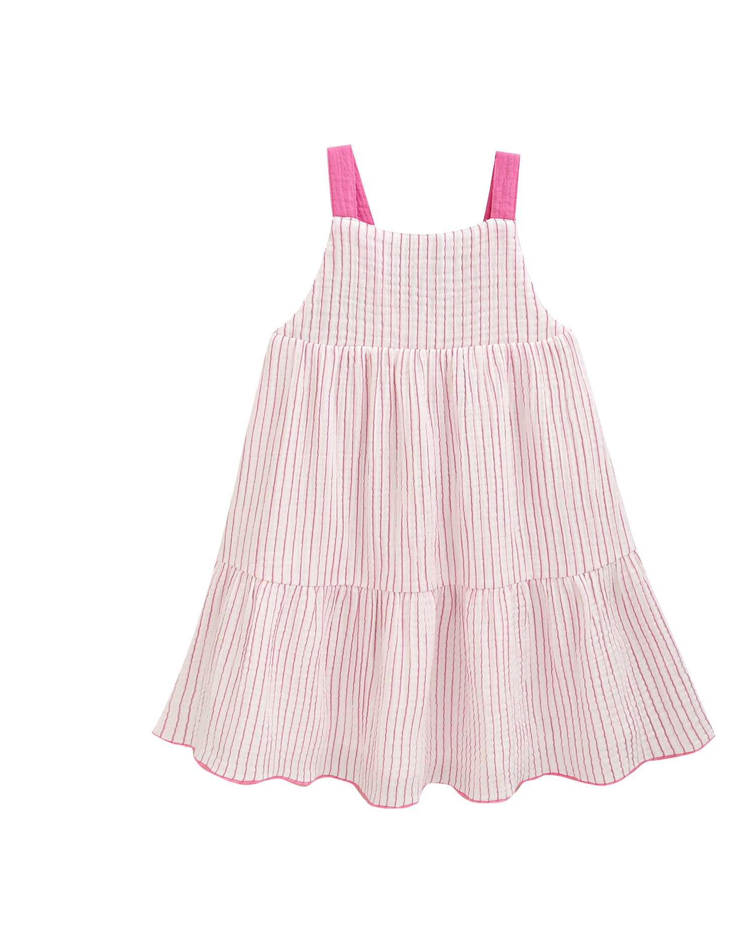 Imagem 0 de Vestido Infantil Às Riscas de Alças e Laço nas Costas