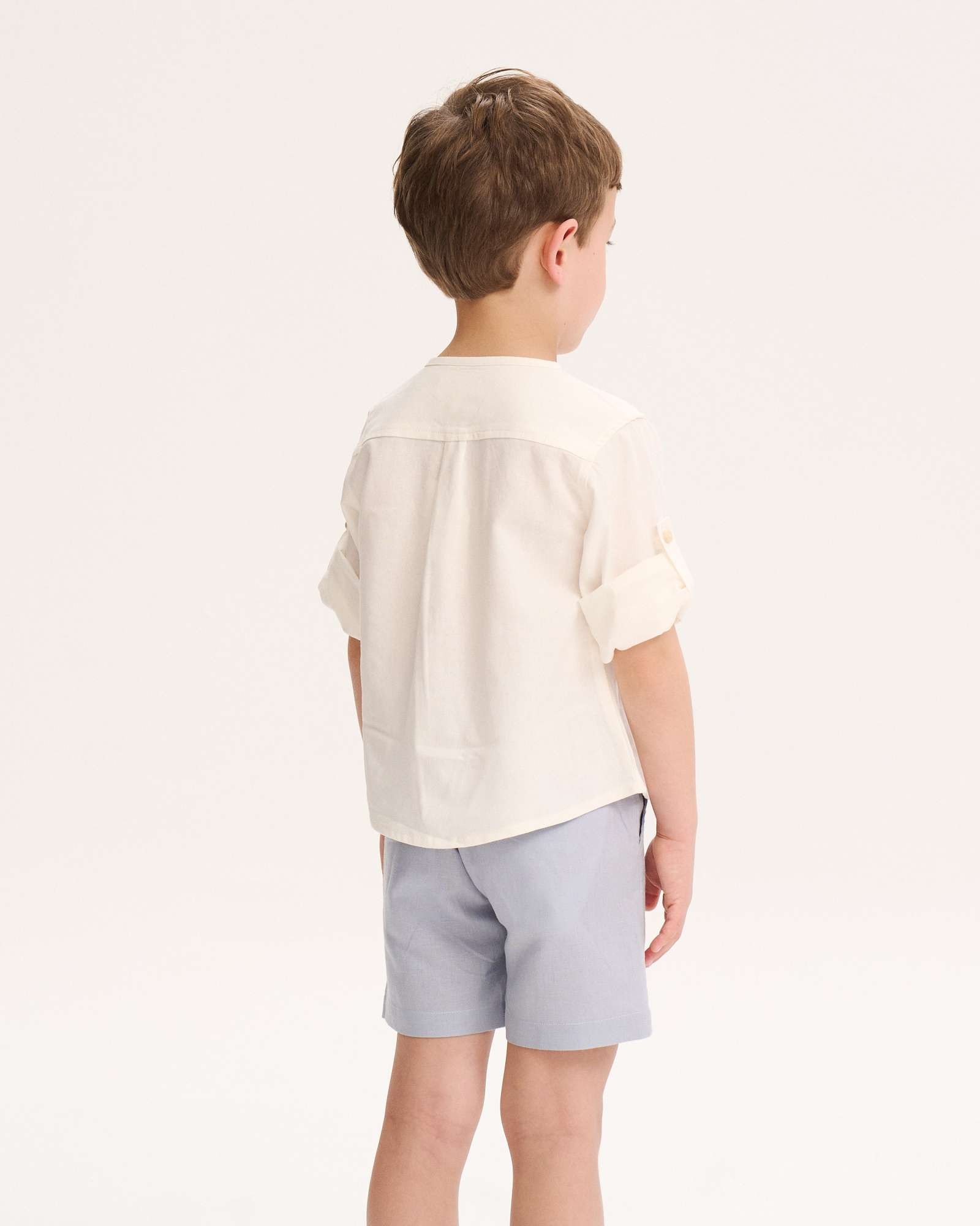 Camisa Infantil de Manga Comprida com Gola À Padre Dadati Branco-2