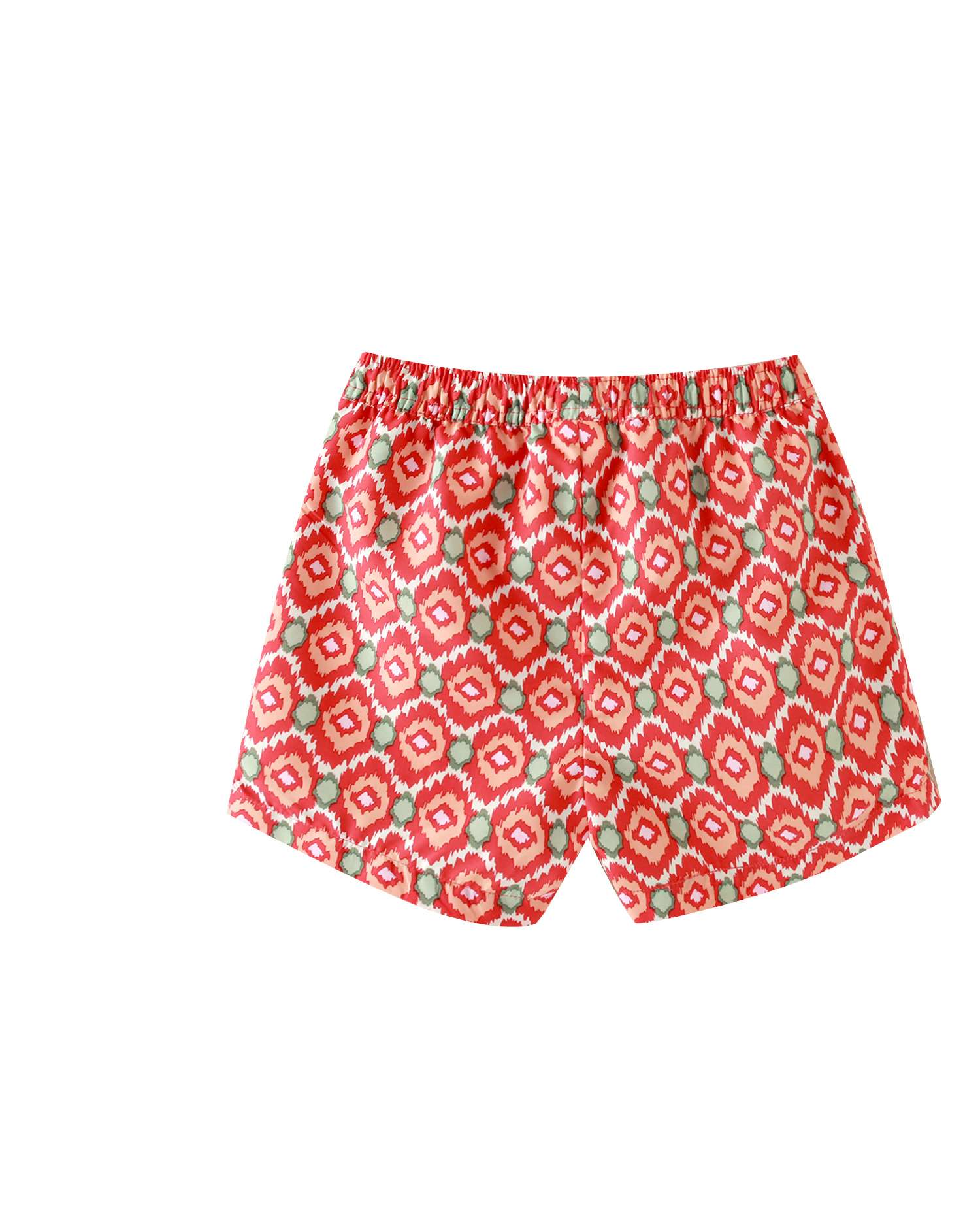 Fato de Banho Infantil com Estampado Geométrico Vermelho / Verde-2