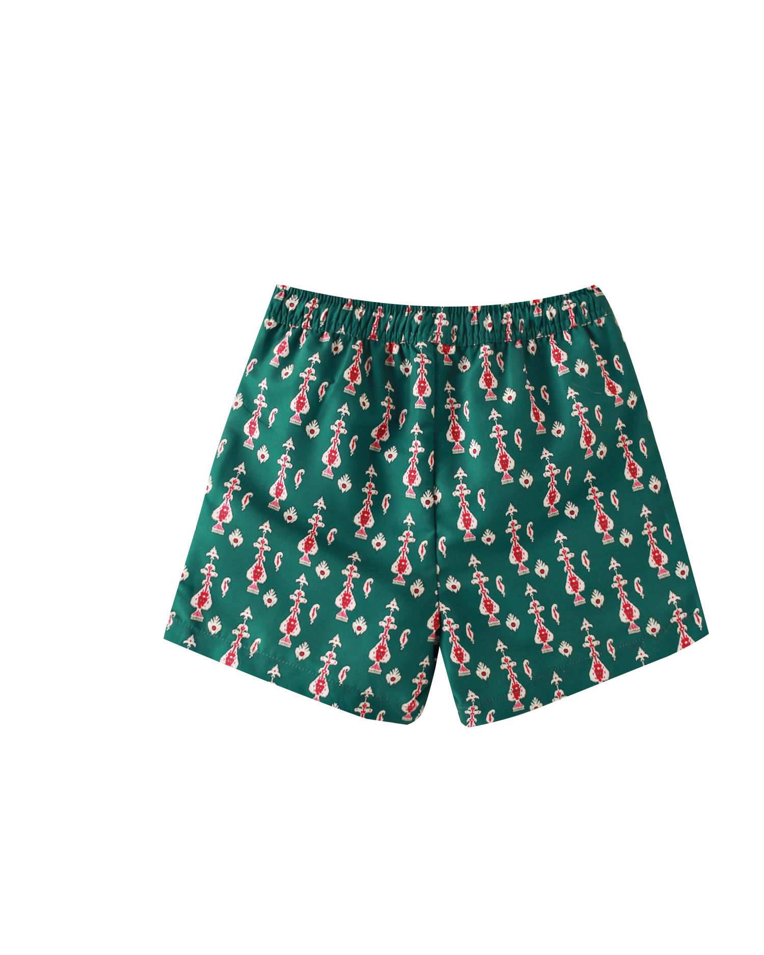 Fato de Banho Infantil com Estampado Geométrico e Cintura com Cordão Verde-2