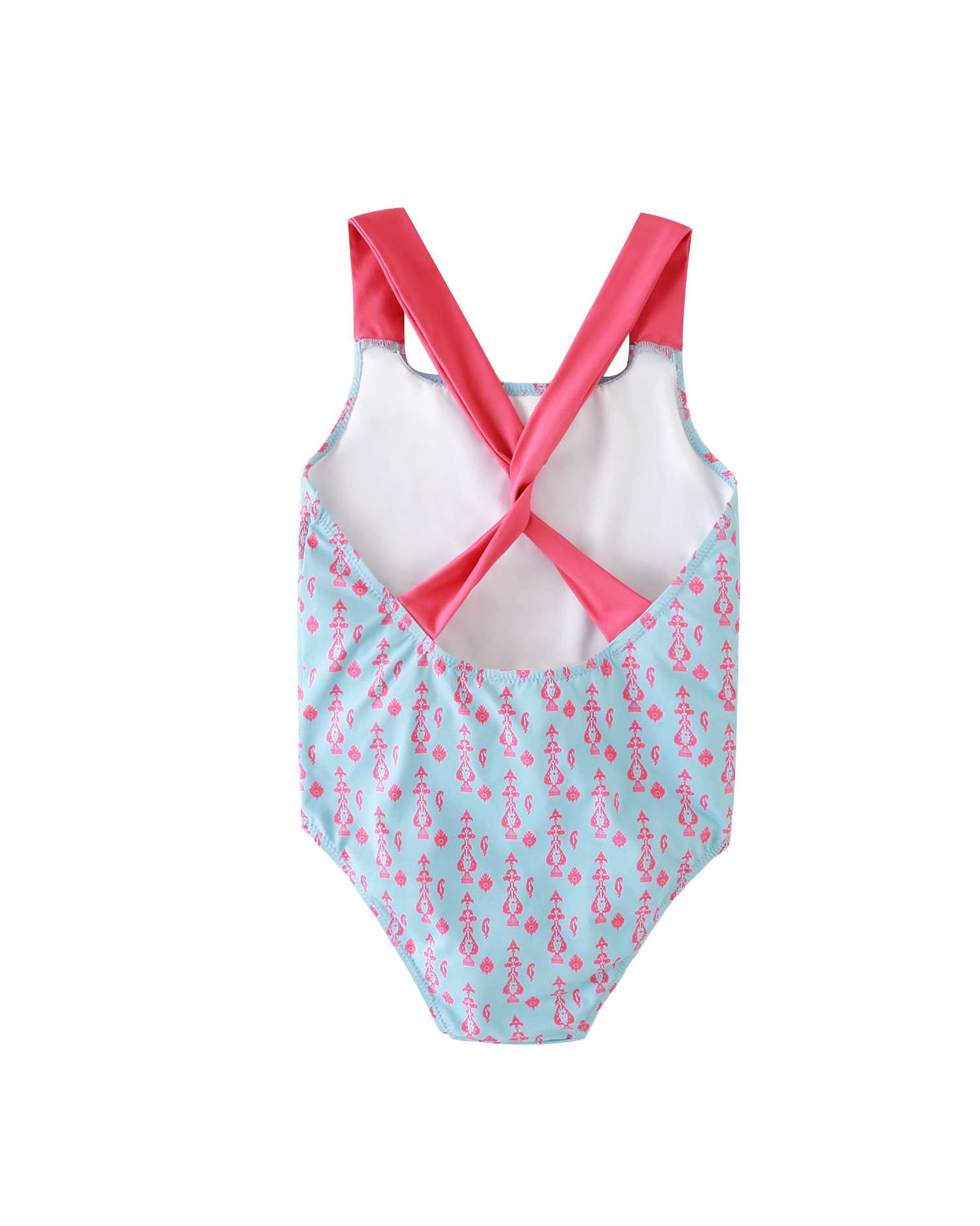 Fato de Banho Assimétrico com Estampado Geométrico Dadati Azul/Magenta-2