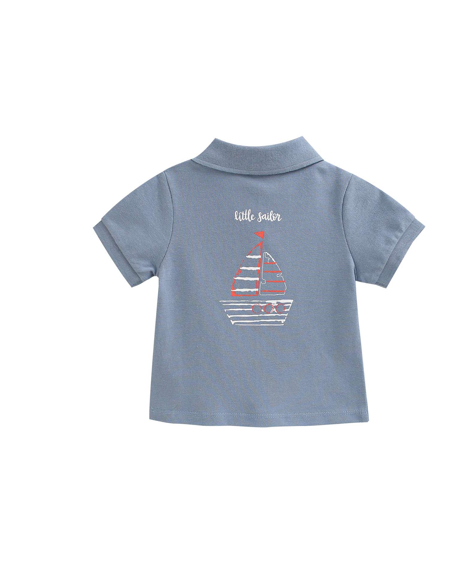 Polo para Bebé com Desenho nas Costas Dadati Azul-celeste-2
