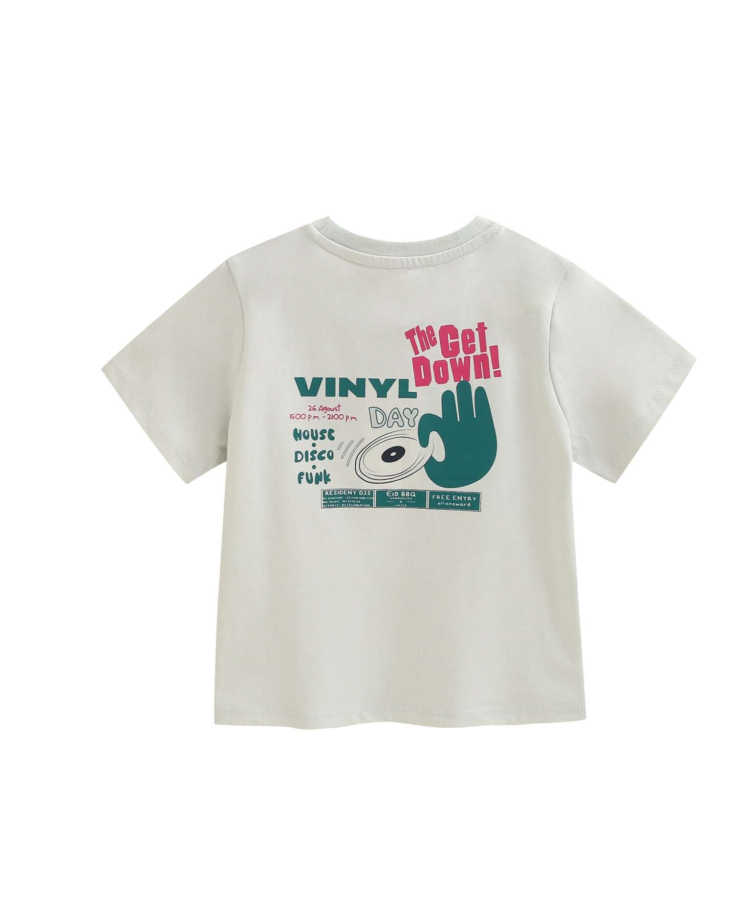T-shirt Infantil com Desenho nas Costas Verde-claro-2