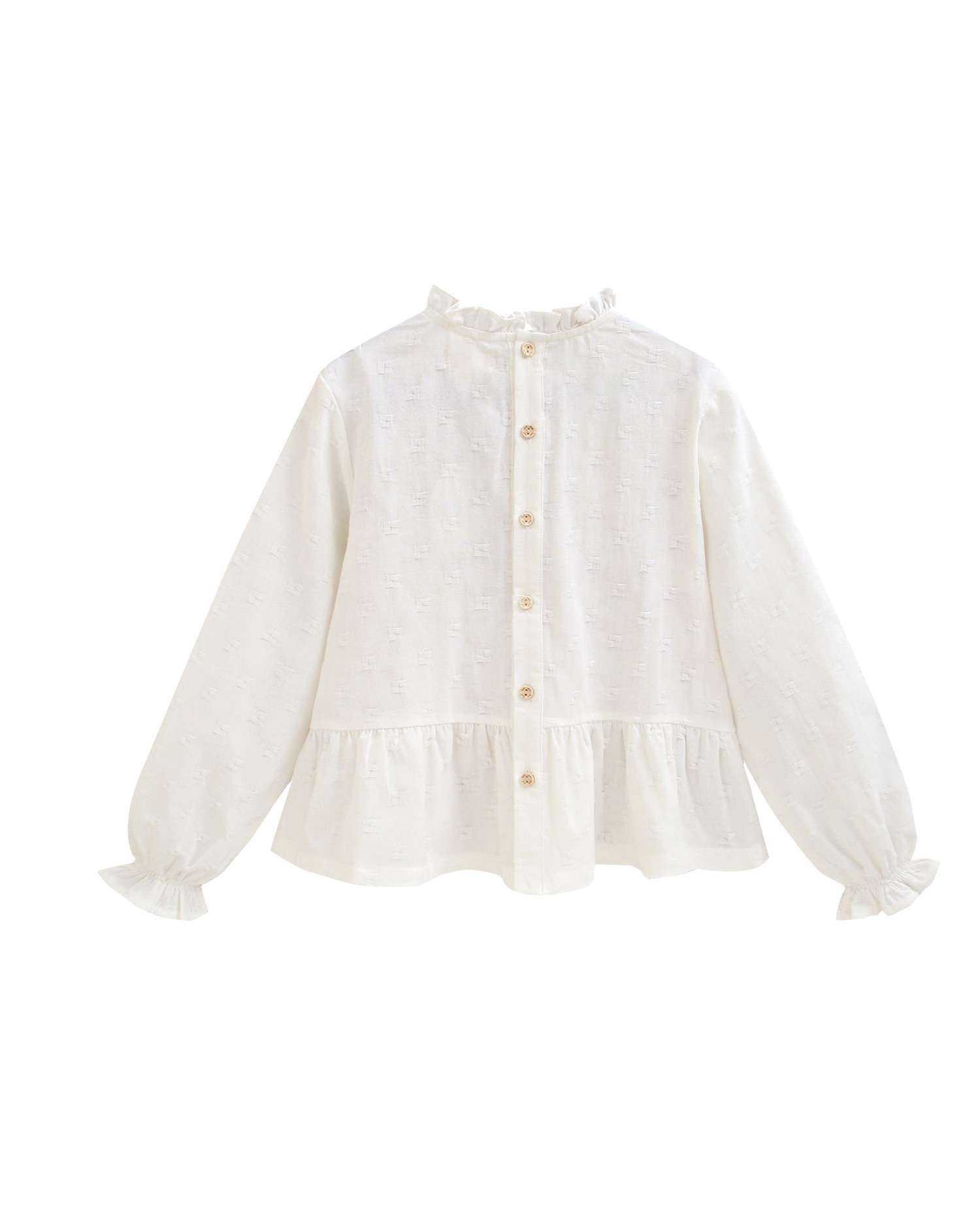 Blusa Infantil e Gola com Folho Branco-5