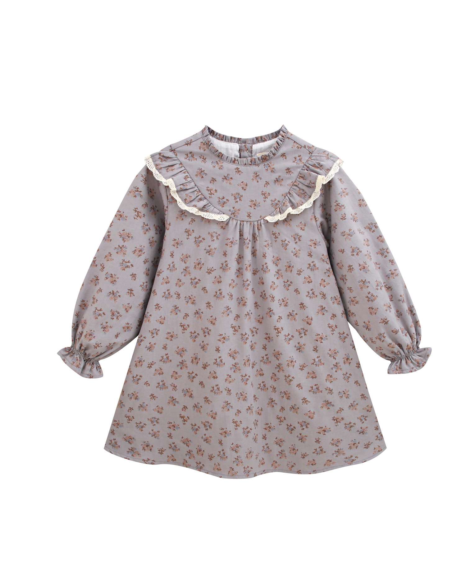Imagem 0 de Vestido Infantil com Estampado Floral com Folho e Renda