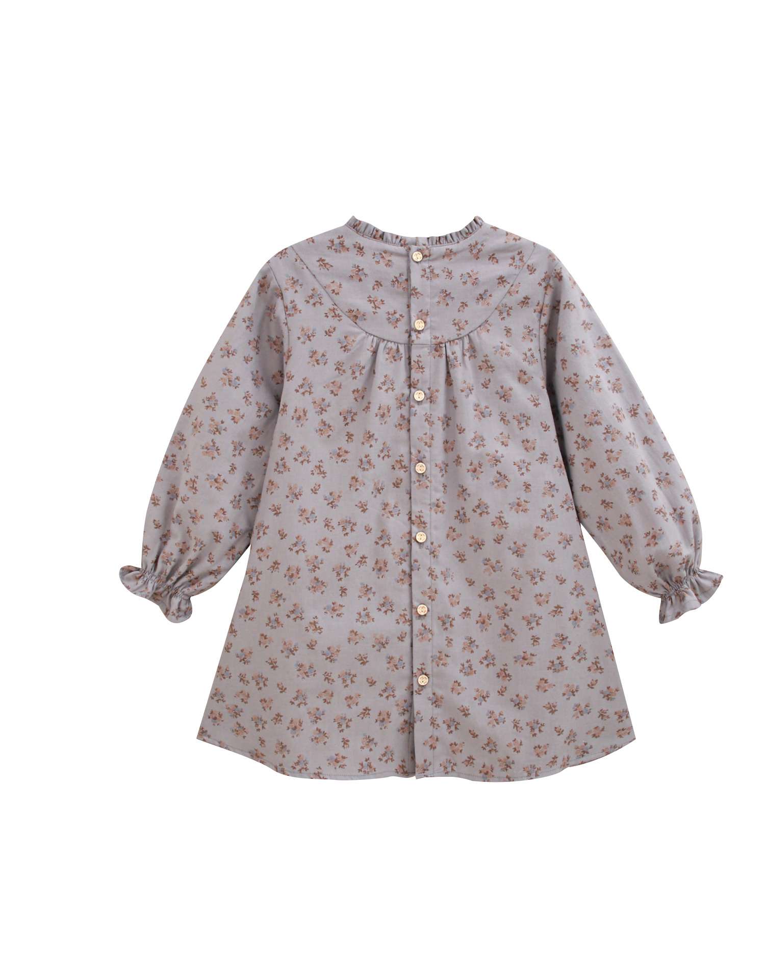 Vestido Infantil com Estampado Floral com Folho e Renda Azul-2