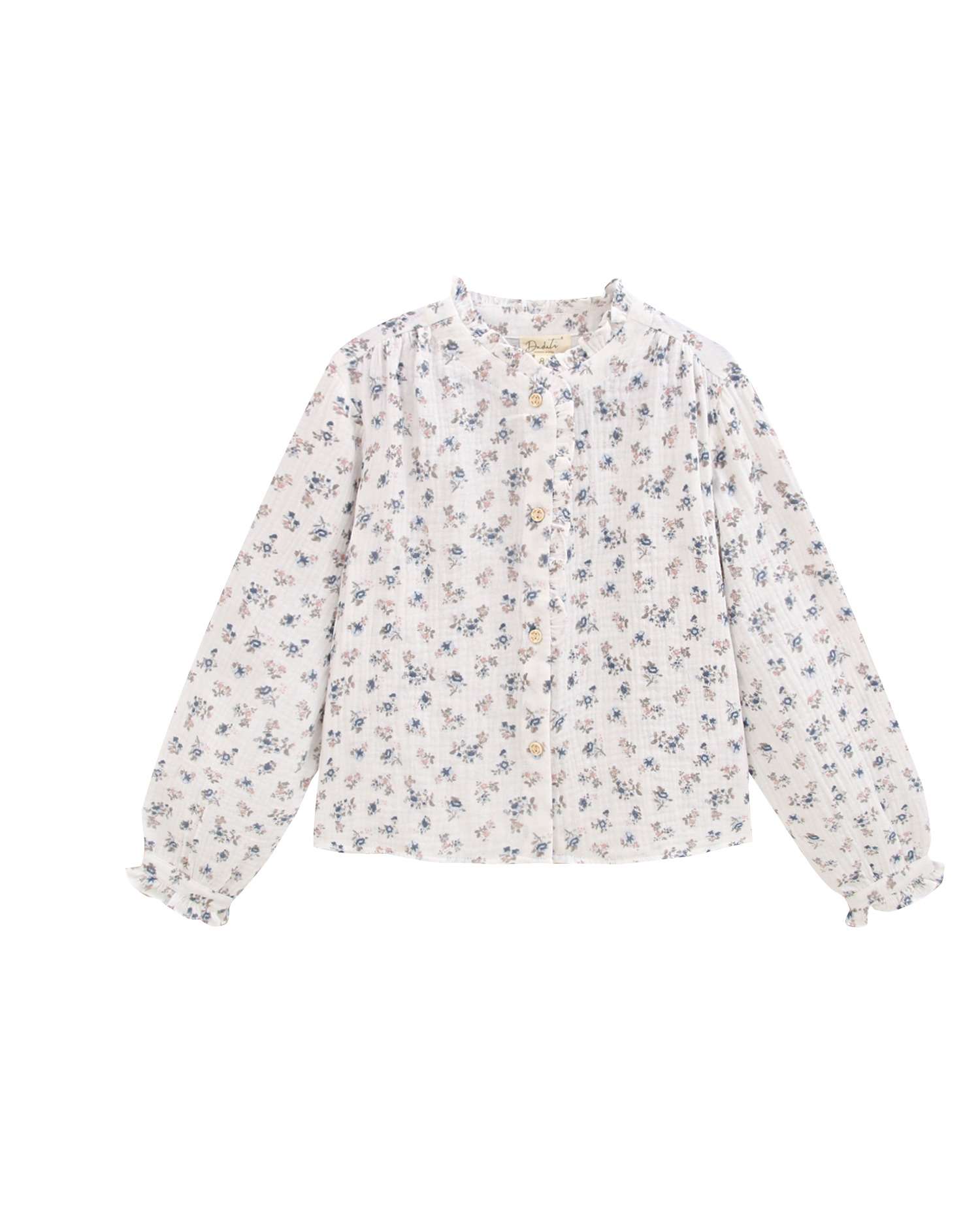Blusa Infantil com Estampado de Flores Branco-3