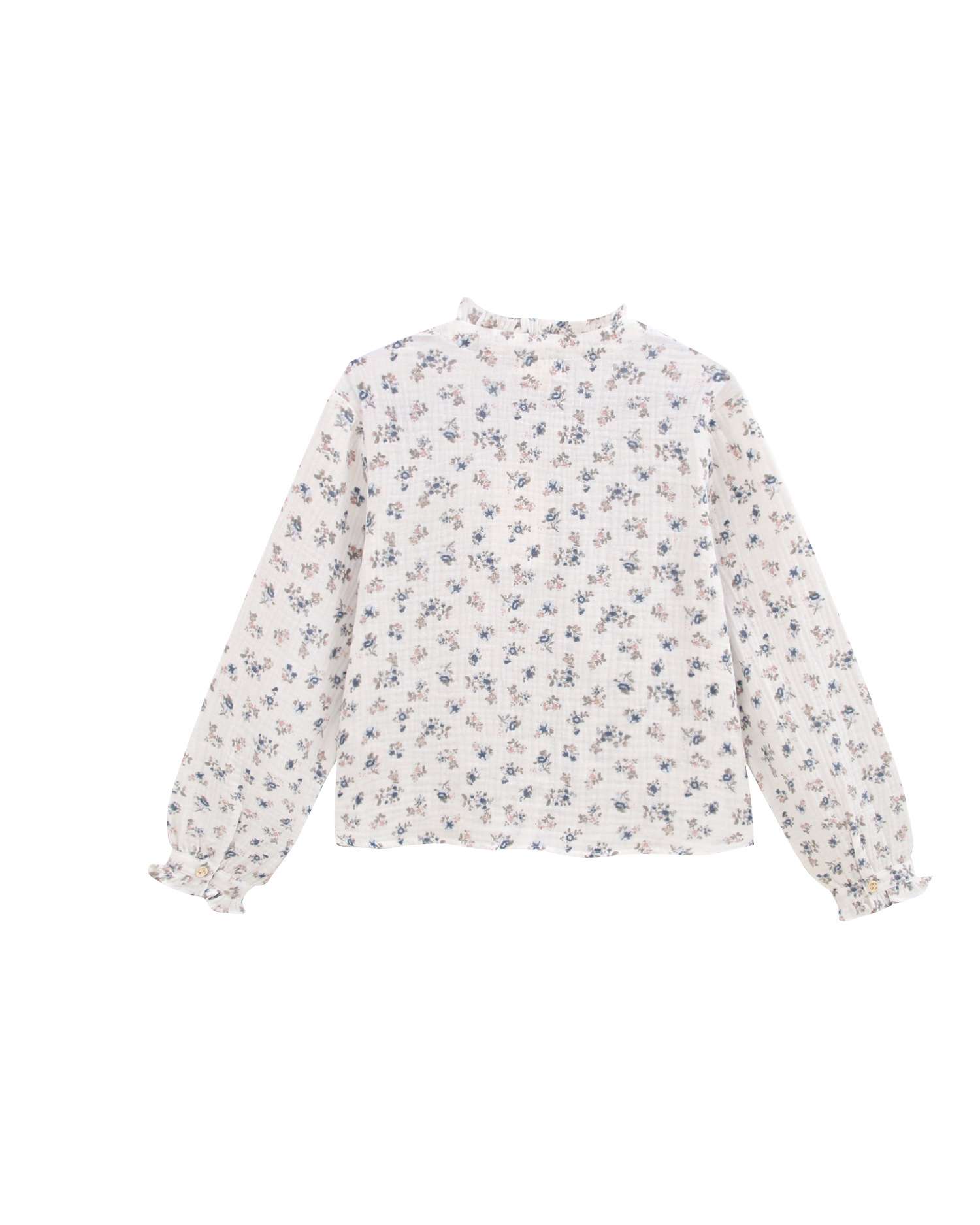 Blusa Infantil com Estampado de Flores Branco-4