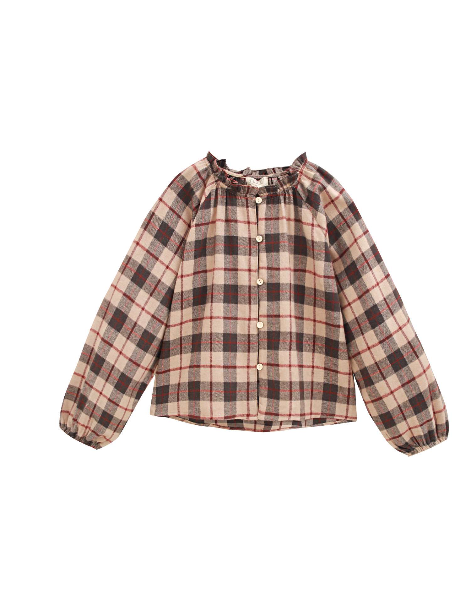 Imagem 1 de Blusa Infantil Aos Quadrados Escoceses de Manga Comprida