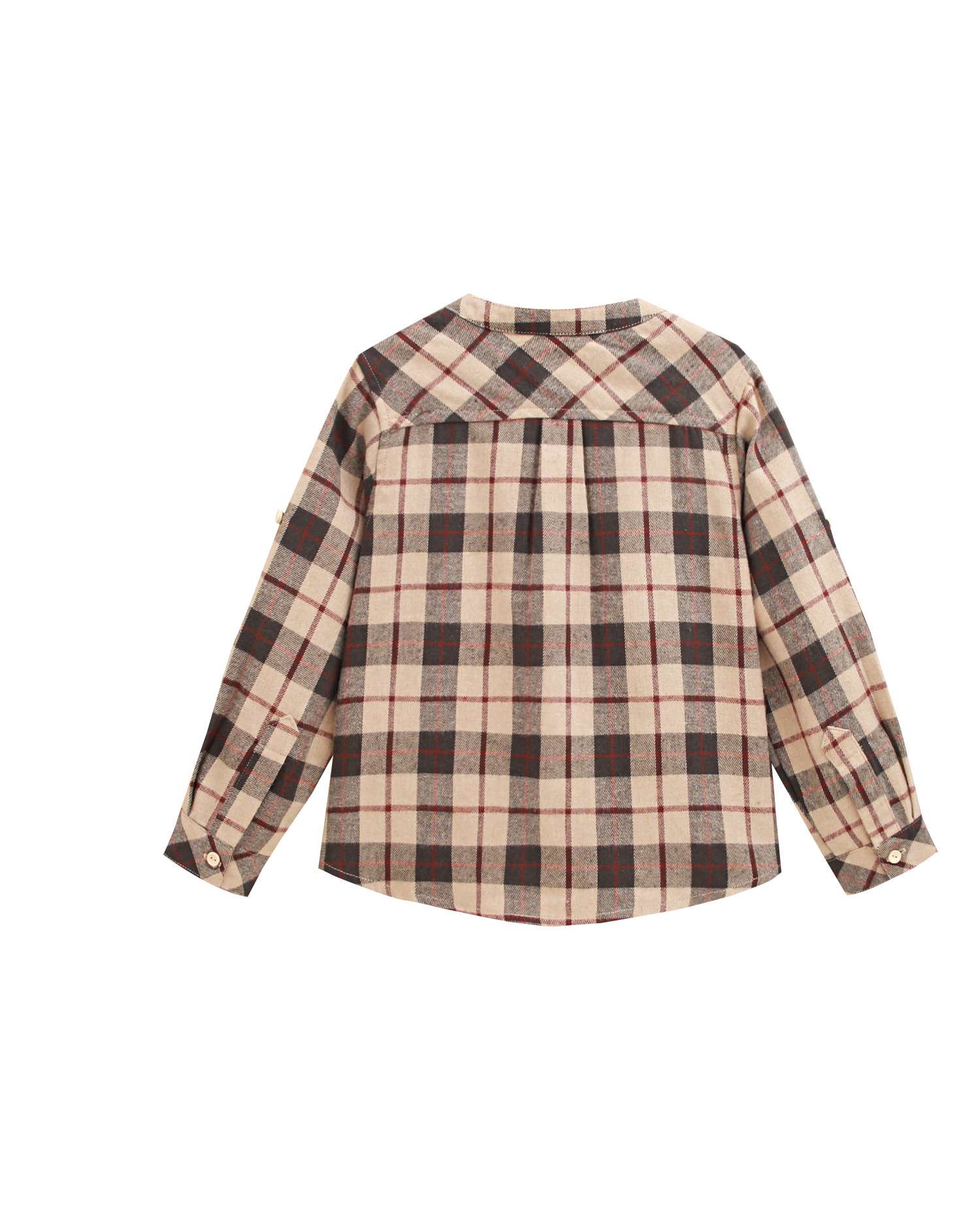 Camisa Infantil Aos Quadrados Escoceses com Gola À Padre Multicolor-5