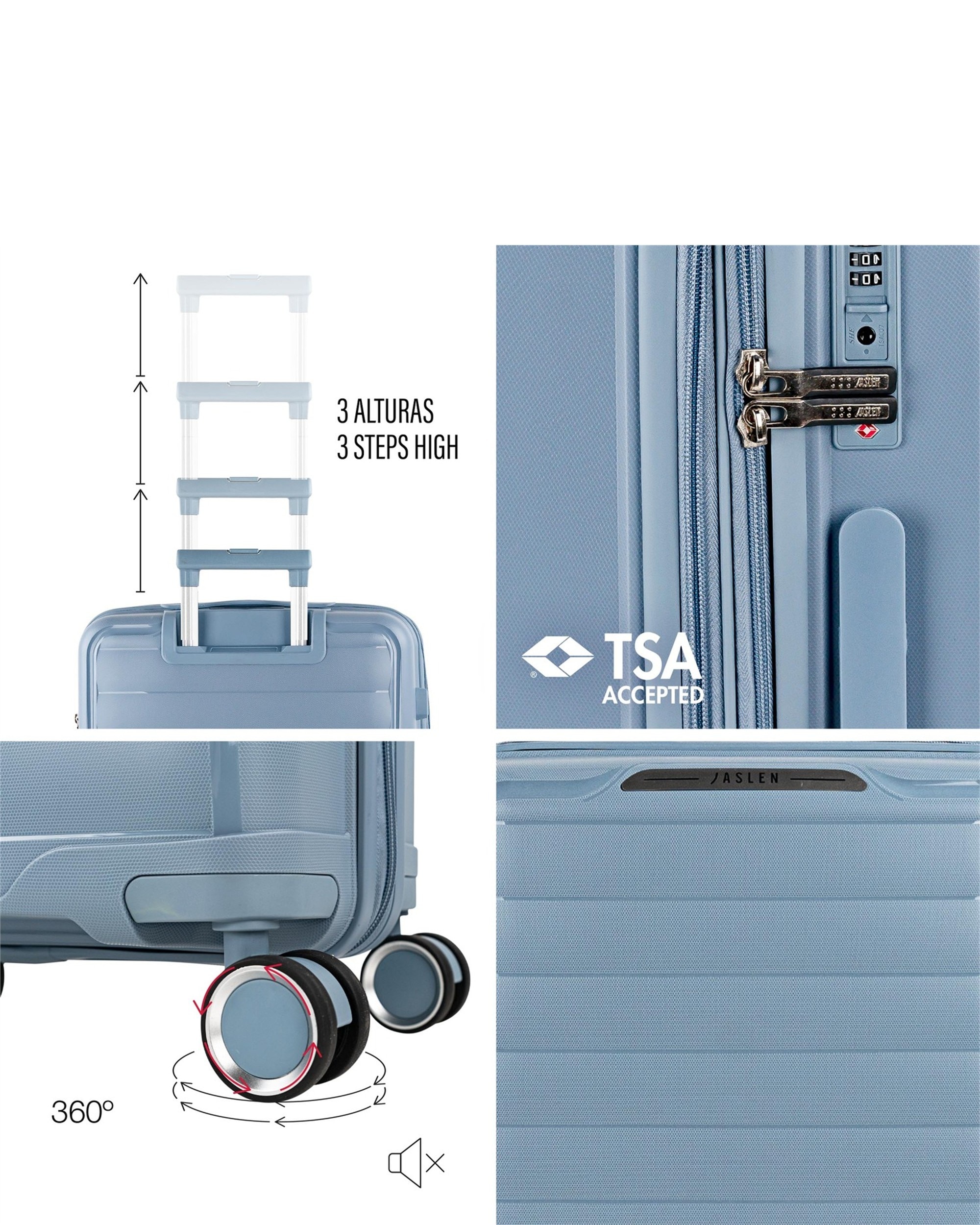 Conjunto de Malas (cabine, Média e Grande) Luton com Capacidade de 197l Azul-3