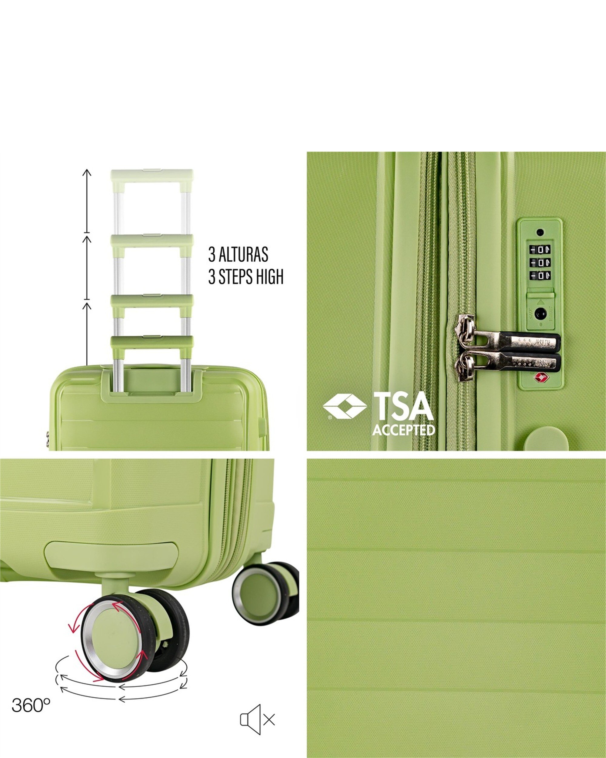 Conjunto de Malas (média e Grande) Luton com Capacidade de 132l Verde-3