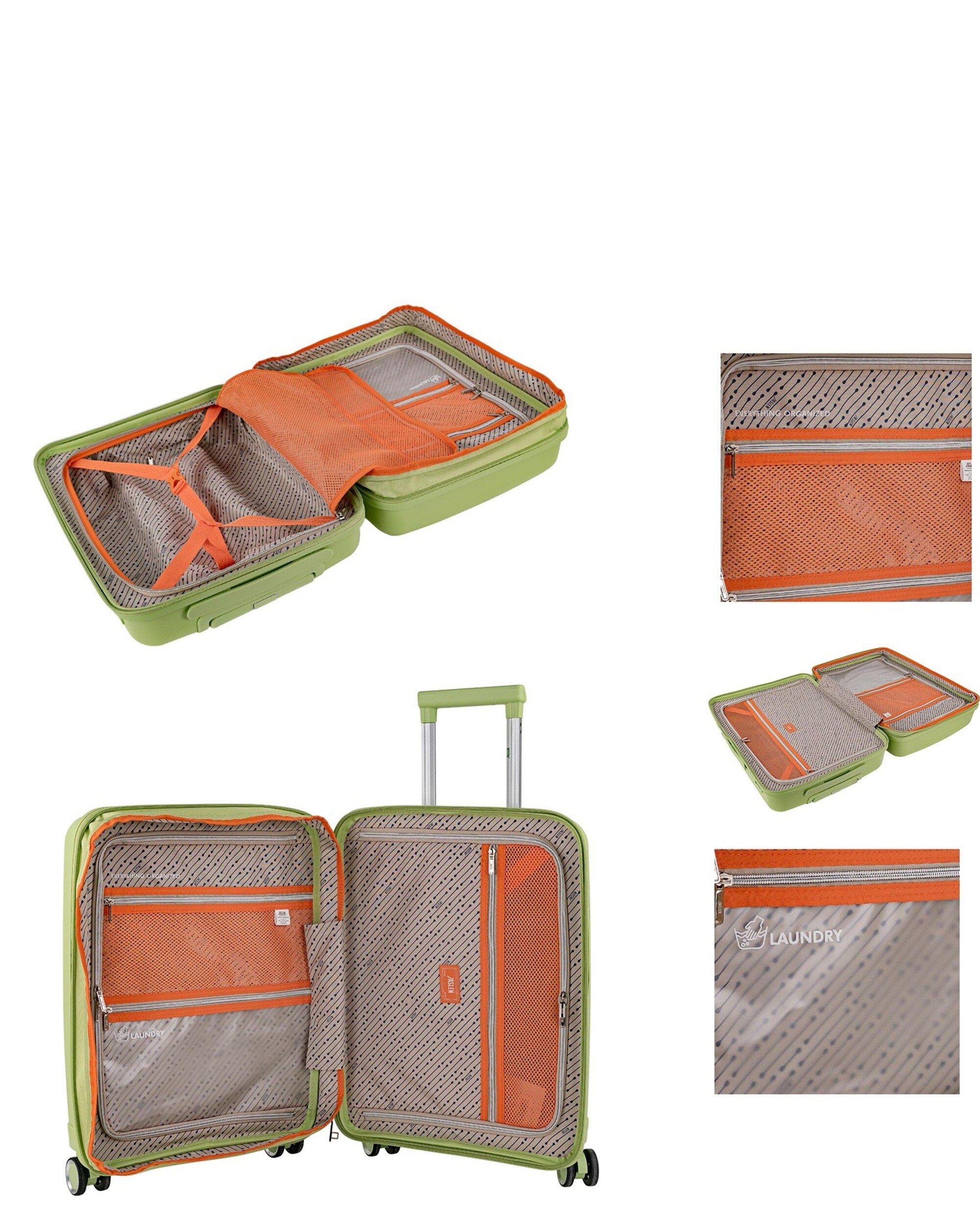 Conjunto de Malas (cabine e Grande) Luton com Capacidade de 132l Verde-4