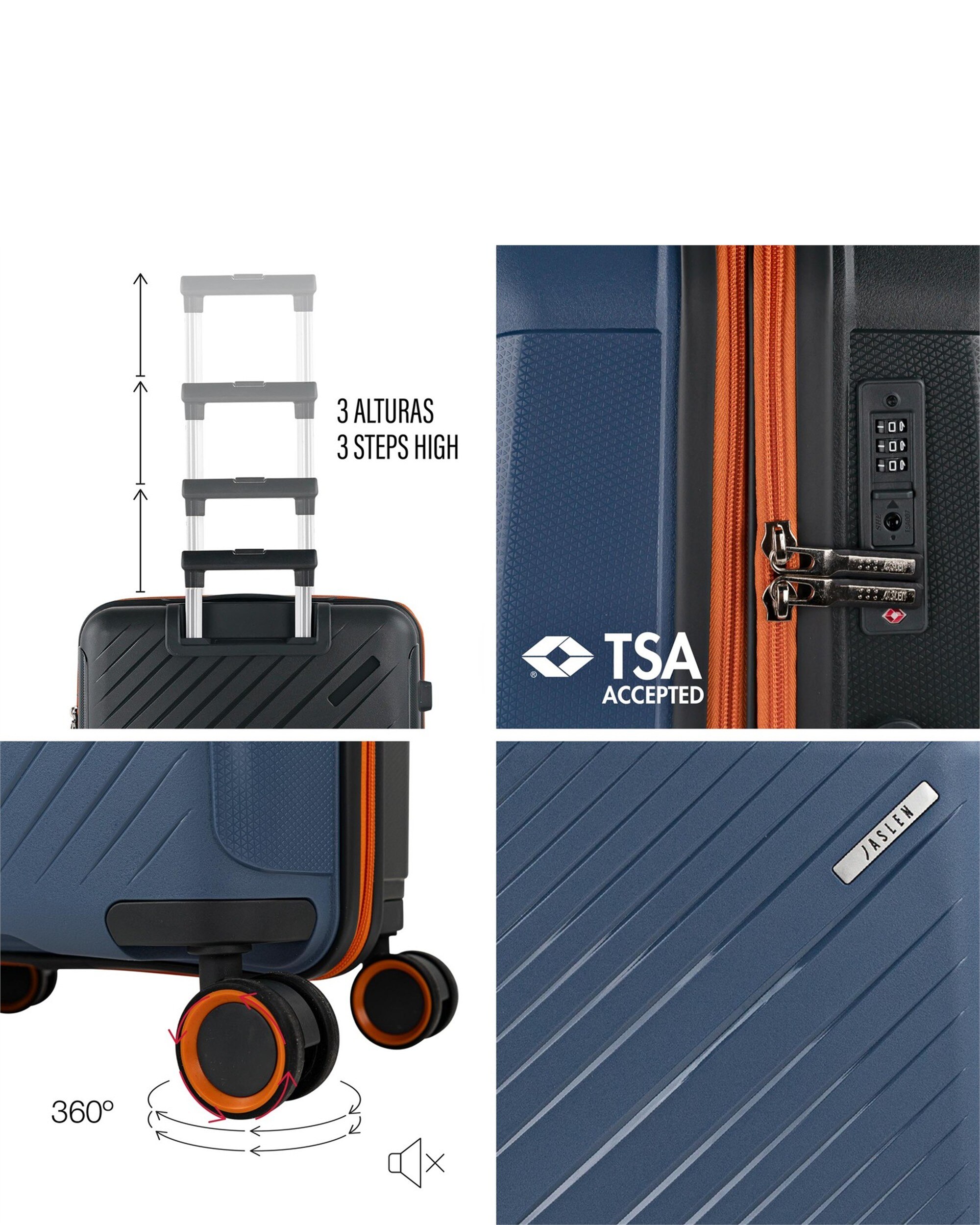 Conjunto de Malas (cabine, Média e Grande) Tivoli com Capacidade de 197l Azul-3