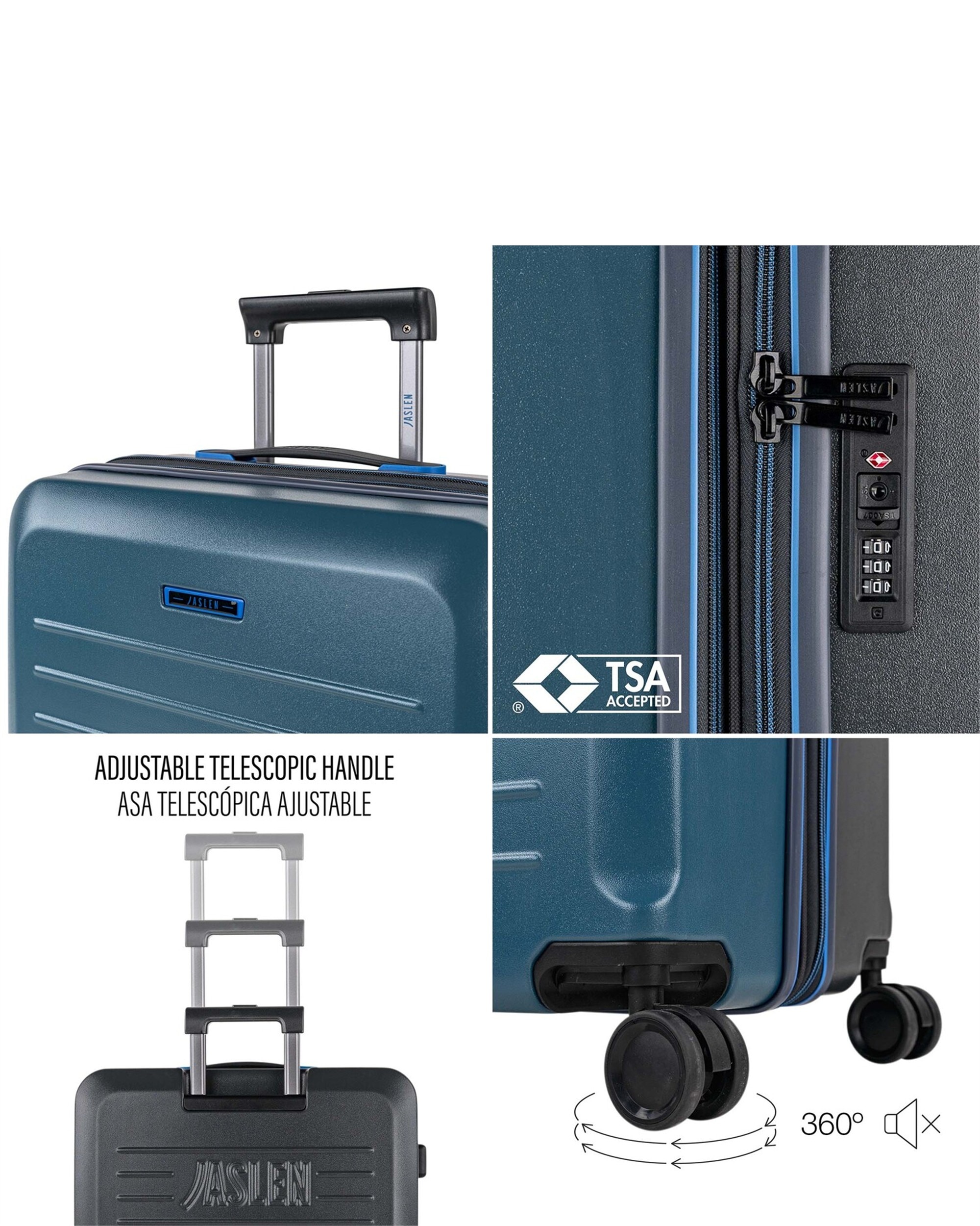 Conjunto de Malas (cabine, Média e Grande) Salzburgo com Capacidade de 216l Preto-2