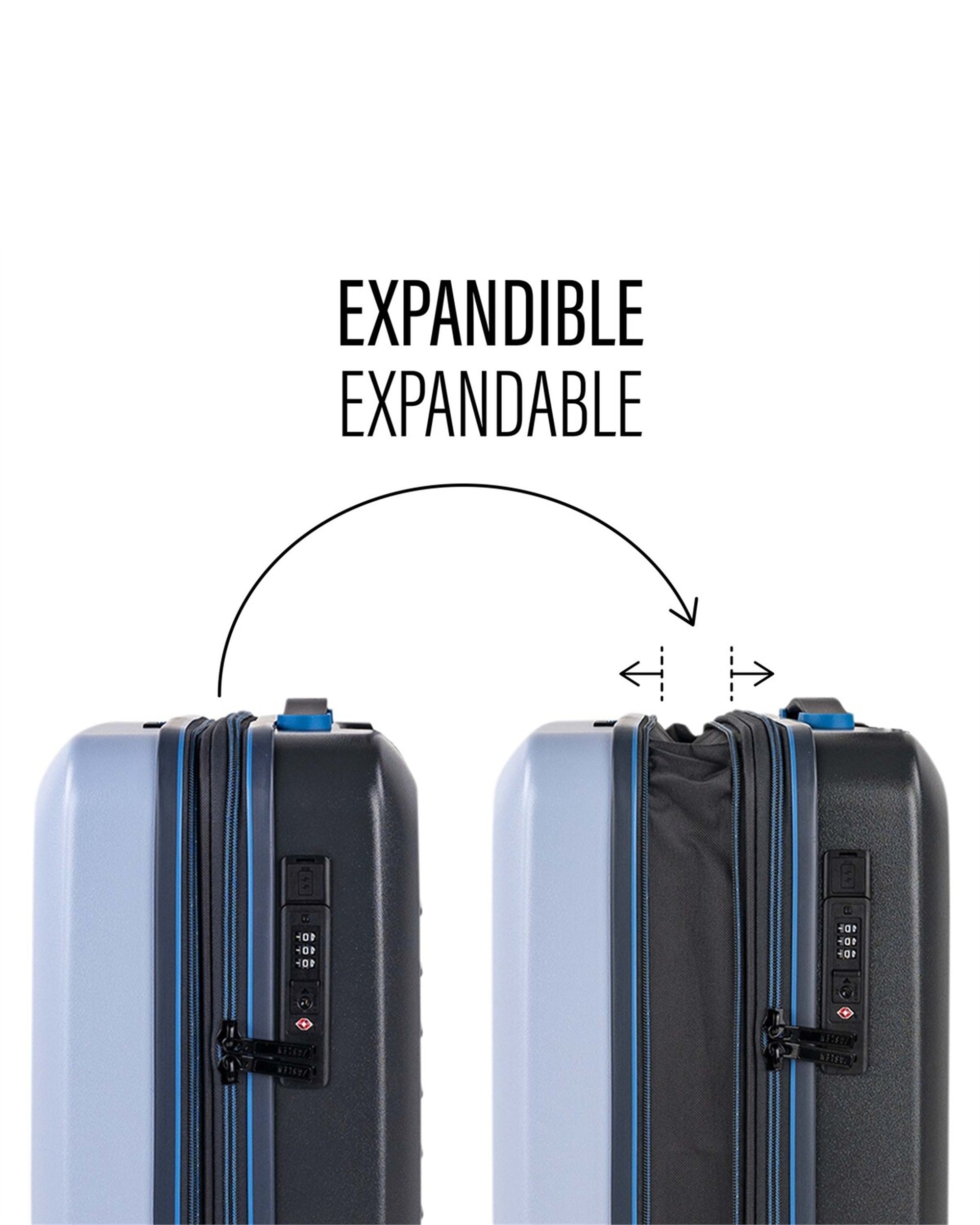 Mala de Cabine Salzburgo com Capacidade de 38l Azul-claro-5