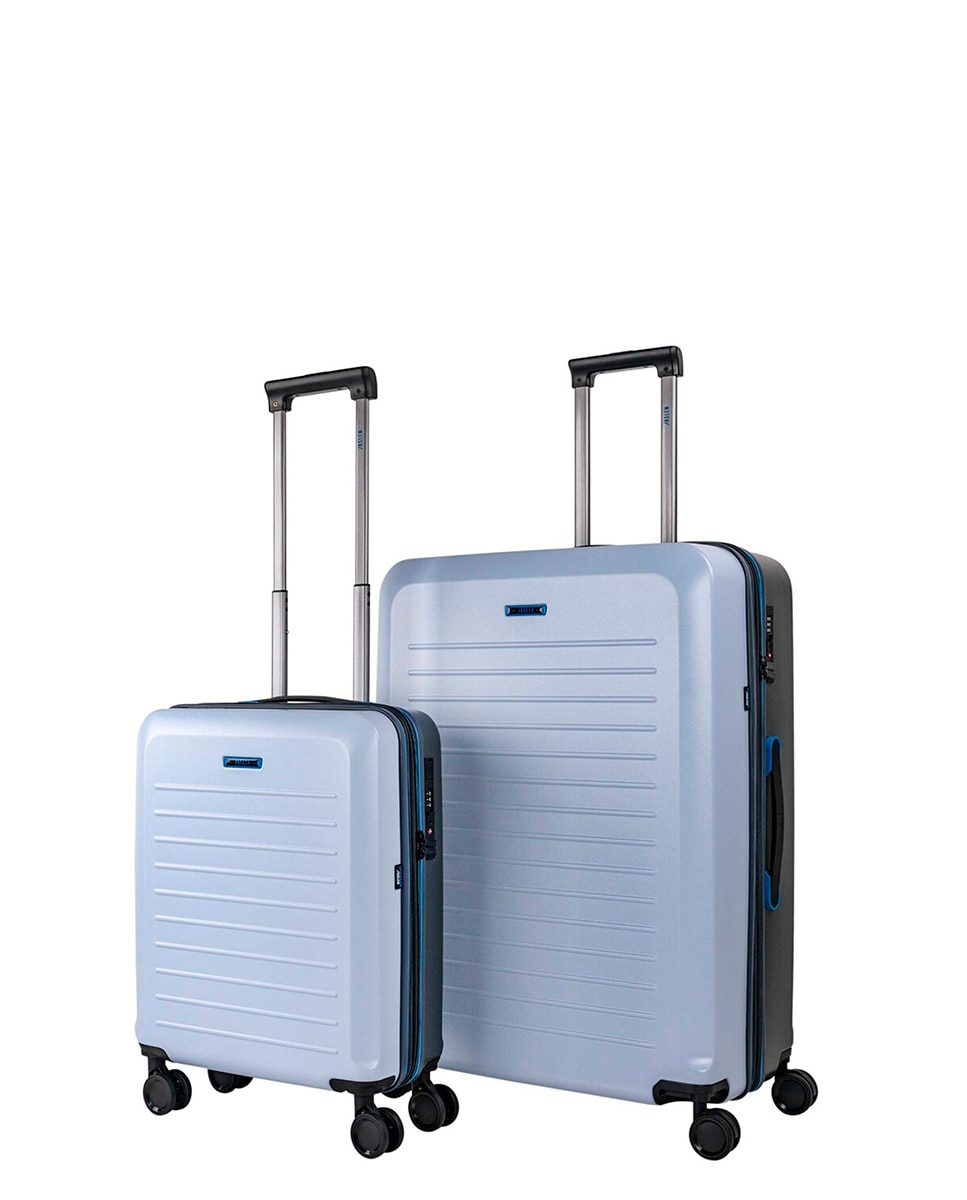 Conjunto de Malas (cabine e Grande) Salzburgo com Capacidade de 146l Azul-claro-1