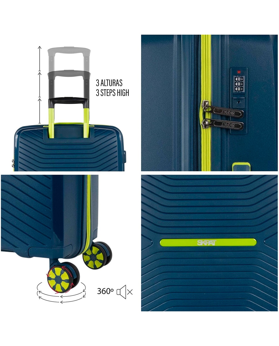Mala de Cabine Rígida com Capacidade de 38 L Azul-3
