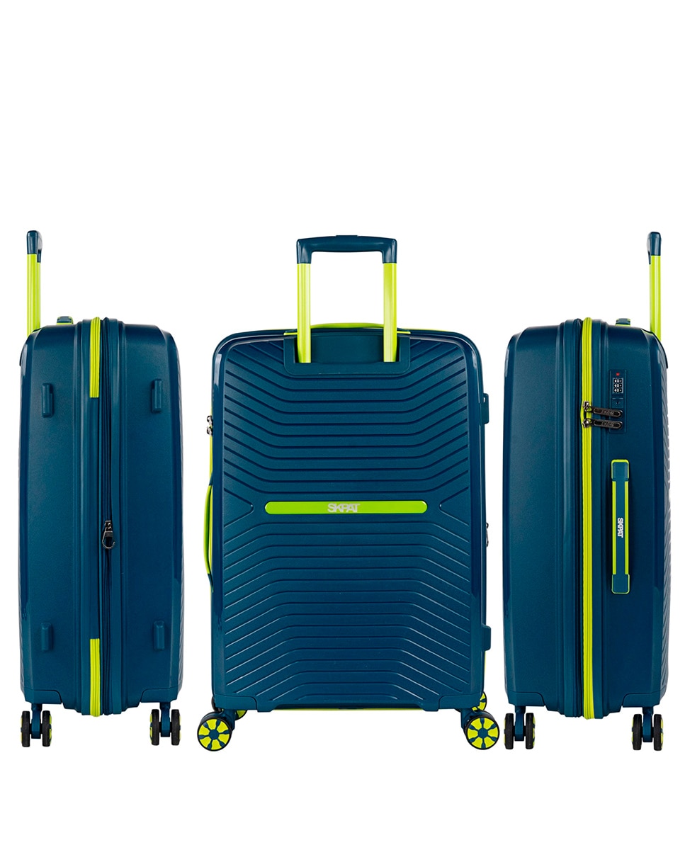 Mala Média Rígida Expansível com Capacidade de 63 L Azul-2