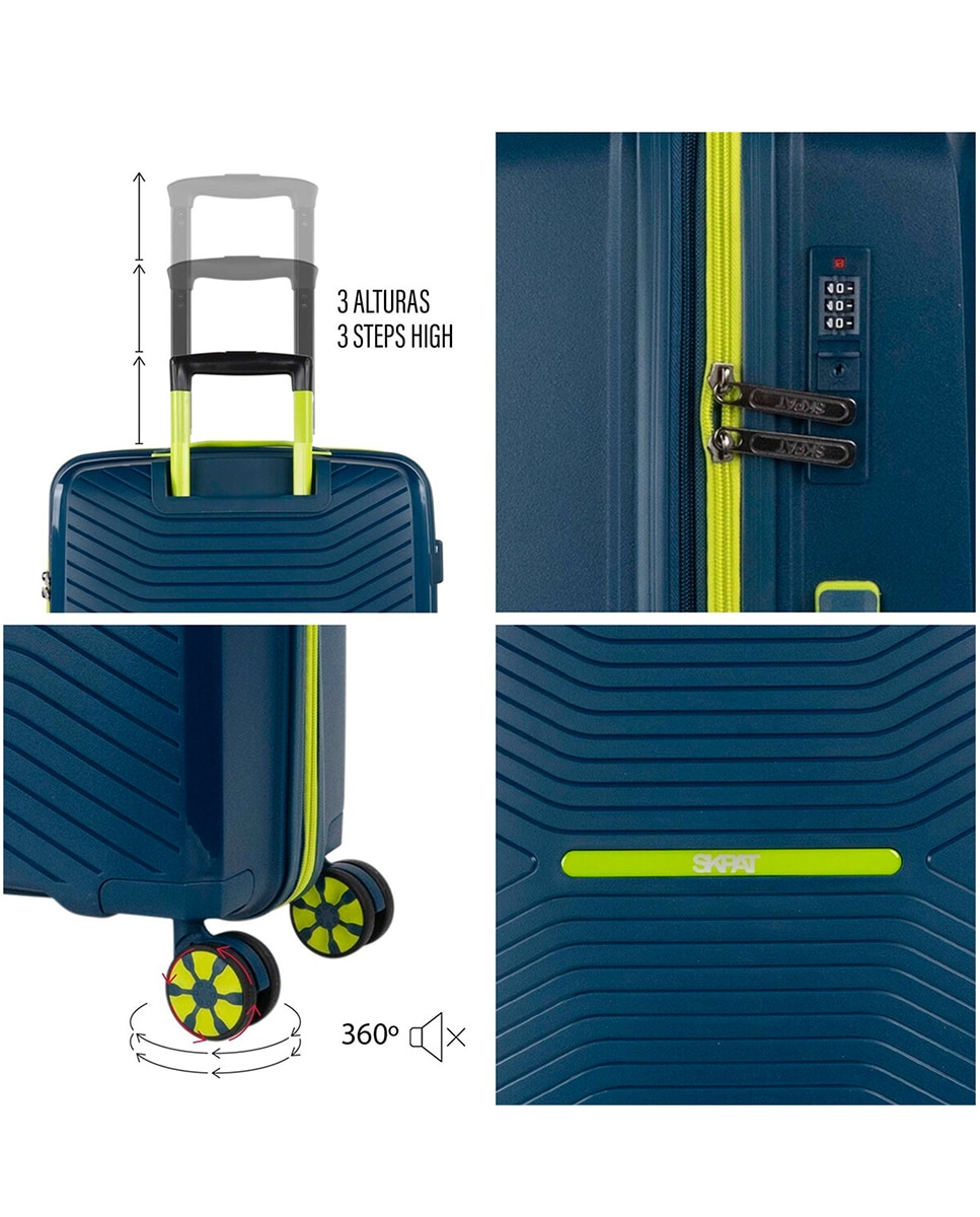Mala Média Rígida Expansível com Capacidade de 63 L Azul-3