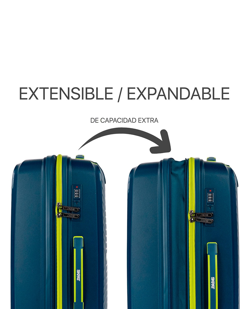 Mala Média Rígida Expansível com Capacidade de 63 L Azul-4
