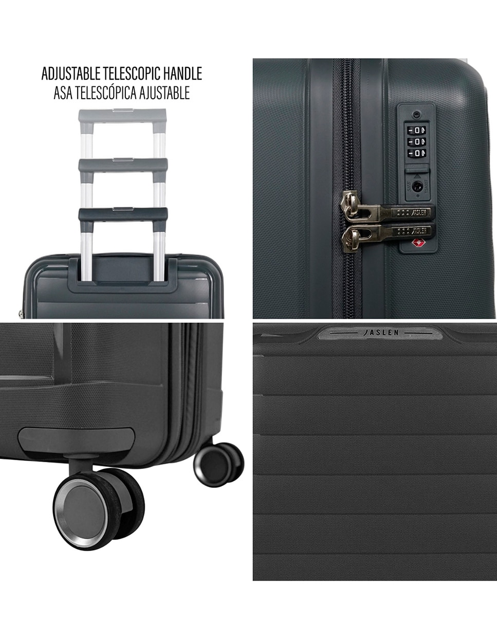Conjunto de Malas (cabine e Grande) Luton com Capacidade de 132l Preto-3