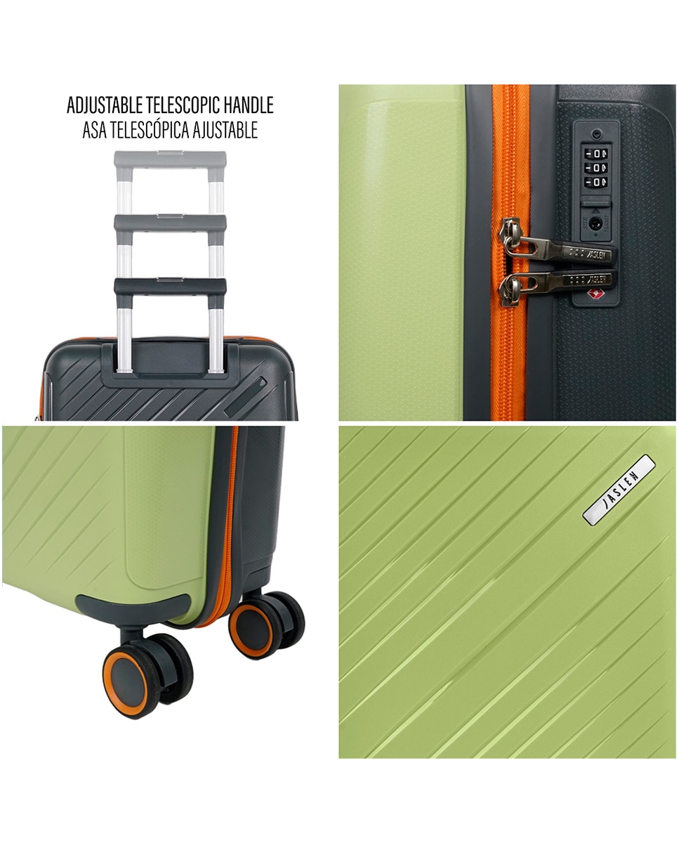 Conjunto de Malas (cabine e Grande) Tivoli com Capacidade de 132l Verde-3