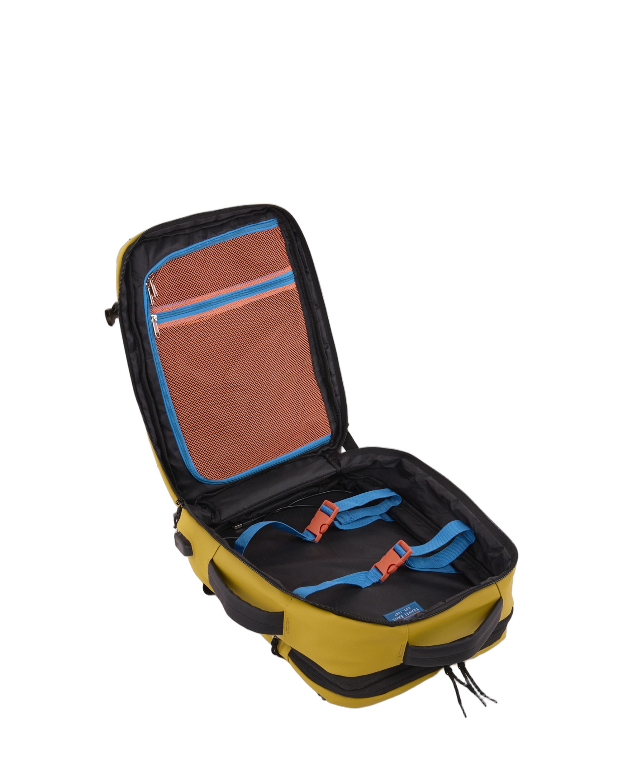 Mochila de Viagem para Cabine Extensível Mostarda-3