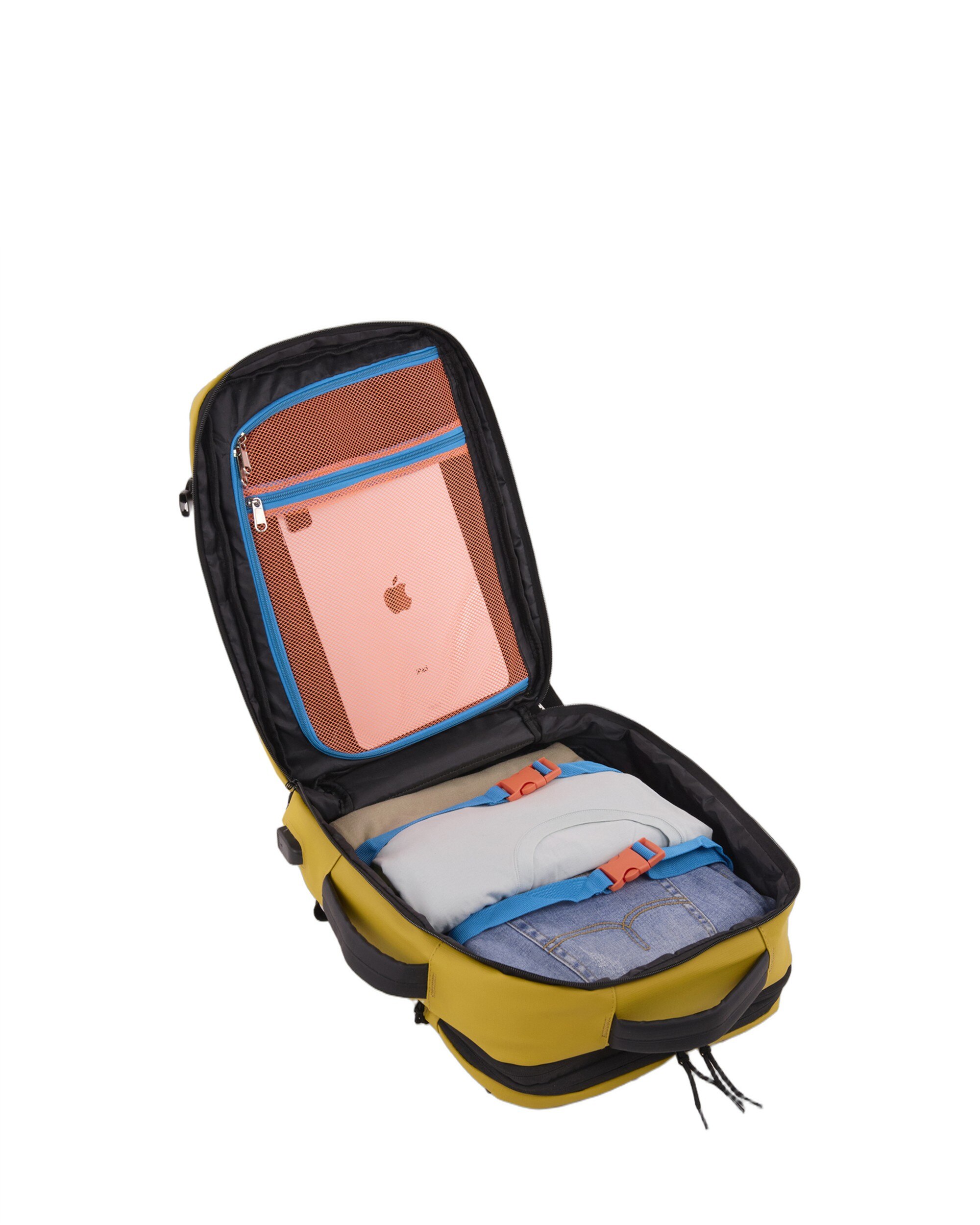 Mochila de Viagem para Cabine Extensível Mostarda-4