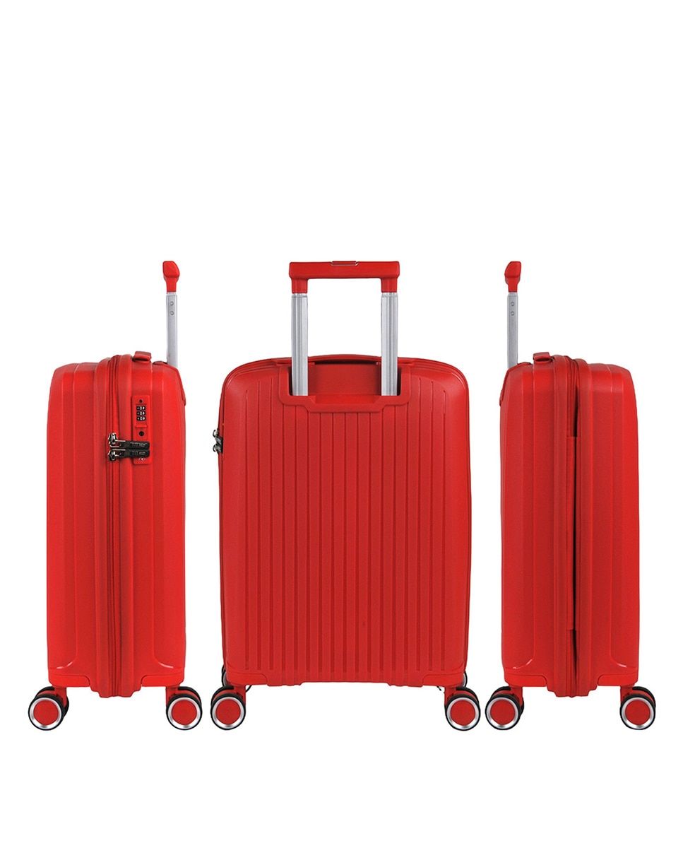 Conjunto de Malas (cabine e Média) Grenoble com Capacidade de 65l Vermelho-2
