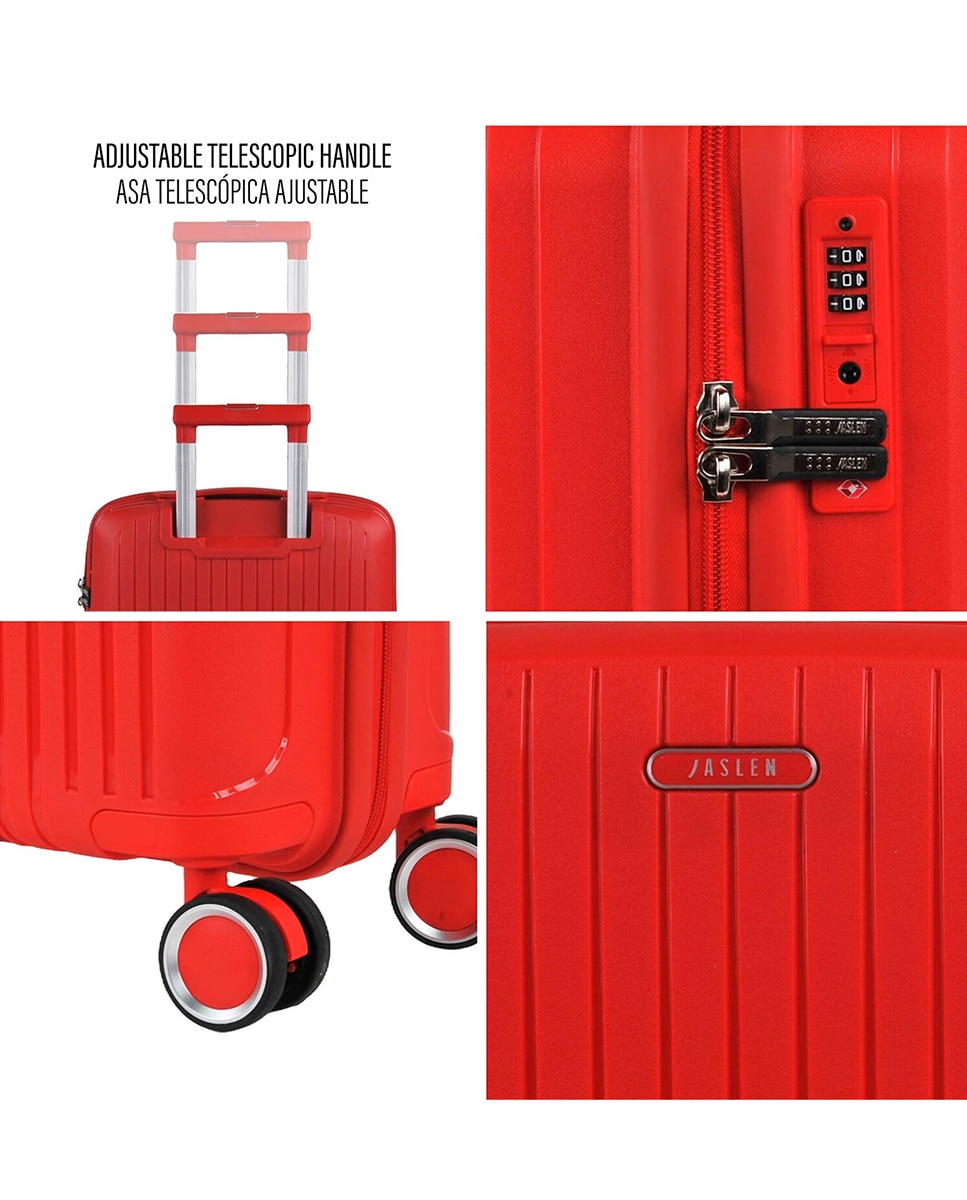 Conjunto de Malas (cabine e Média) Grenoble com Capacidade de 65l Vermelho-4