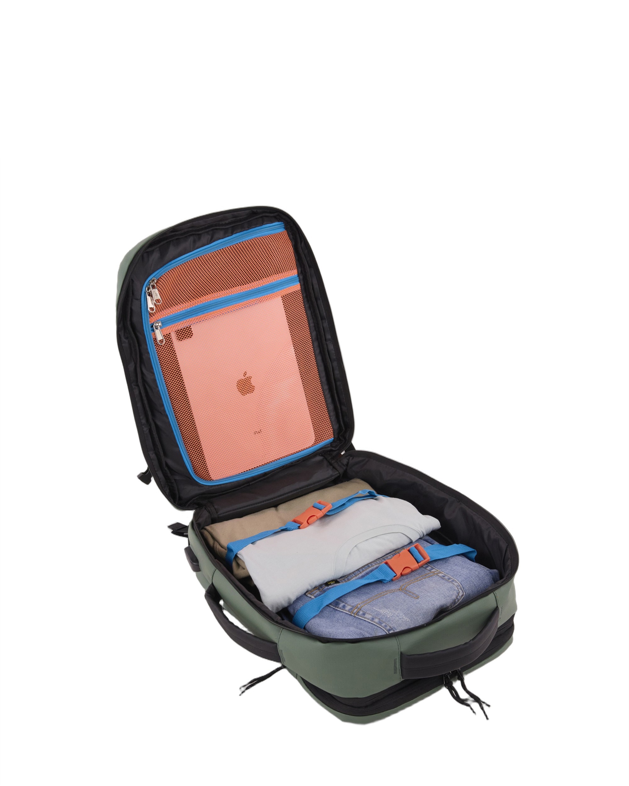 Mochila de Viagem para Cabine Extensível Verde-5