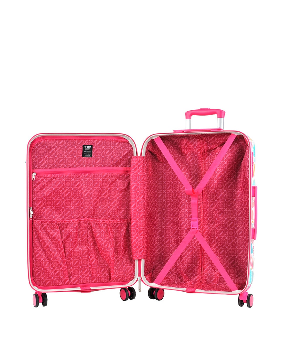 Conjunto de Malas (cabine e Média) Chloe com Capacidade de 60l Fúcsia-4