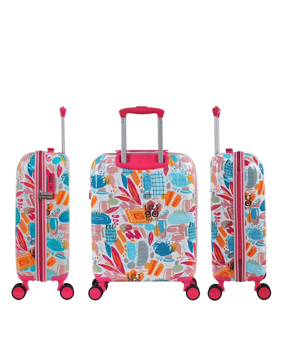 Mala de Cabine com Necessaire Rígido Chloe com Capacidade de 38 L Fúcsia-2