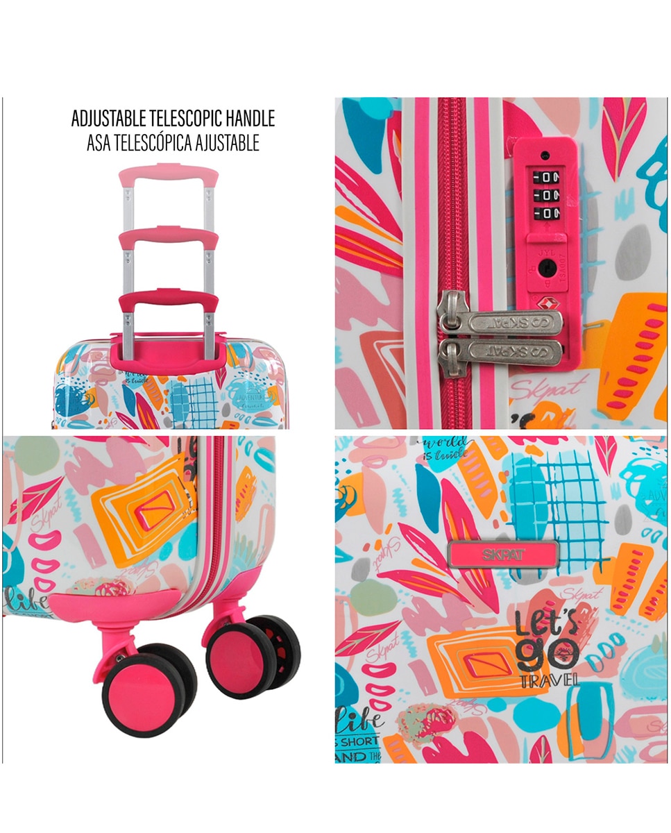 Mala de Cabine com Necessaire Rígido Chloe com Capacidade de 38 L Fúcsia-3