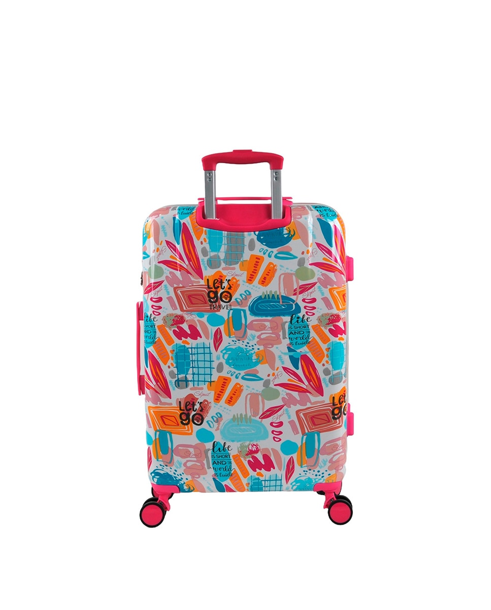 Malas Média Rígida Chloe com Capacidade de 60 L Fúcsia-3